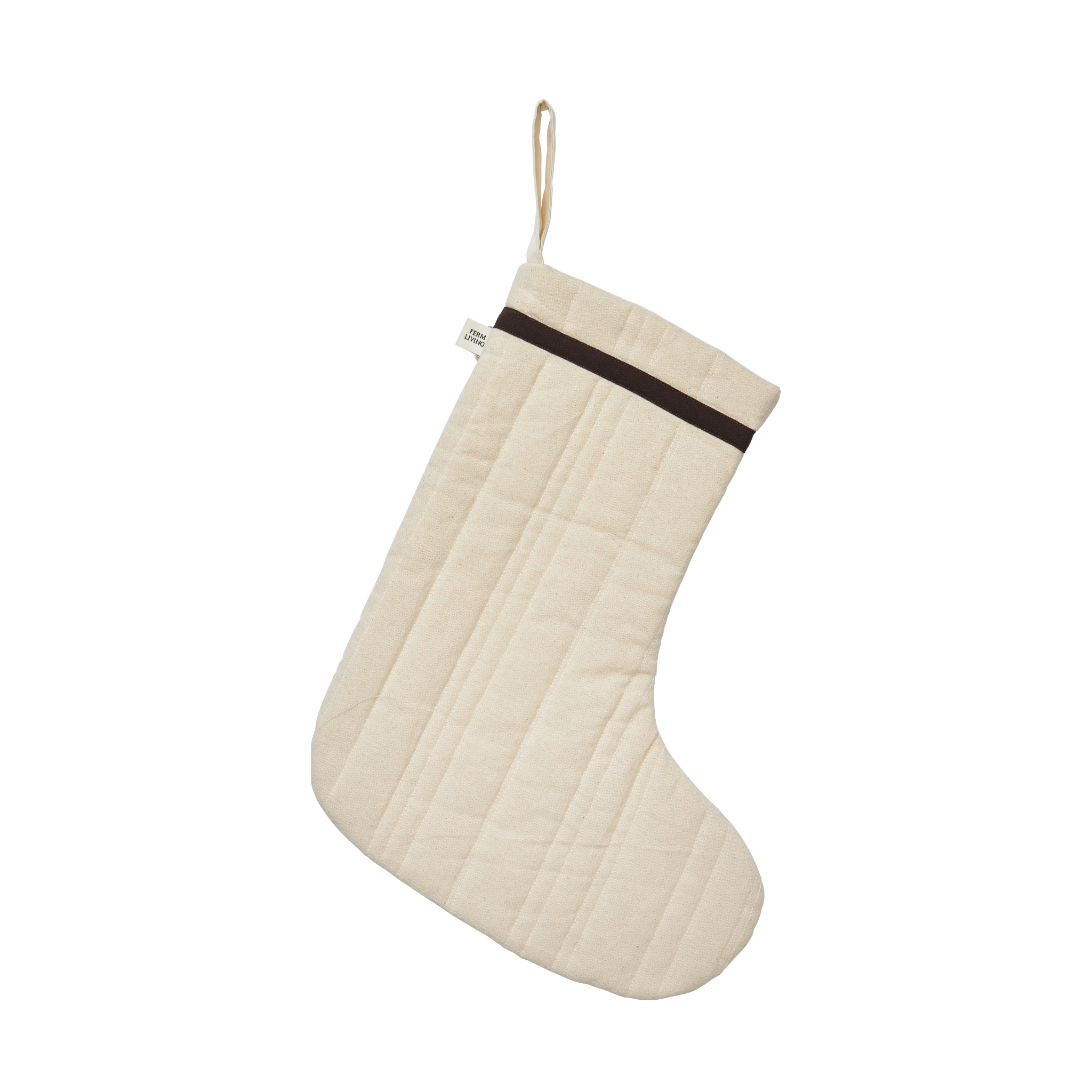 Skarpeta na prezenty VARI QUILTED CHRISTMAS STOCKING beżowy z brązowym