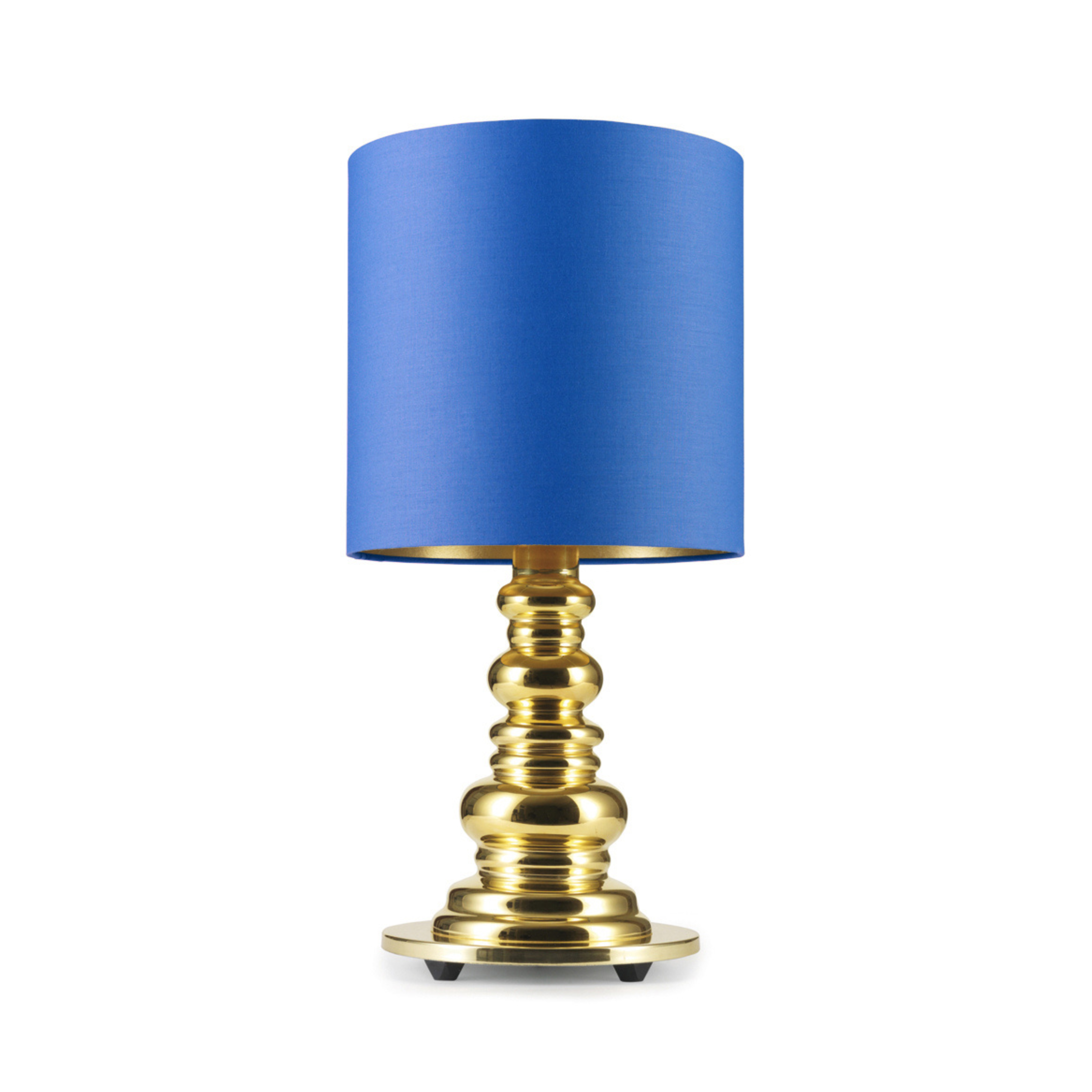 Lampa stołowa PUNK DELUXE niebieski ze złotą podstawą