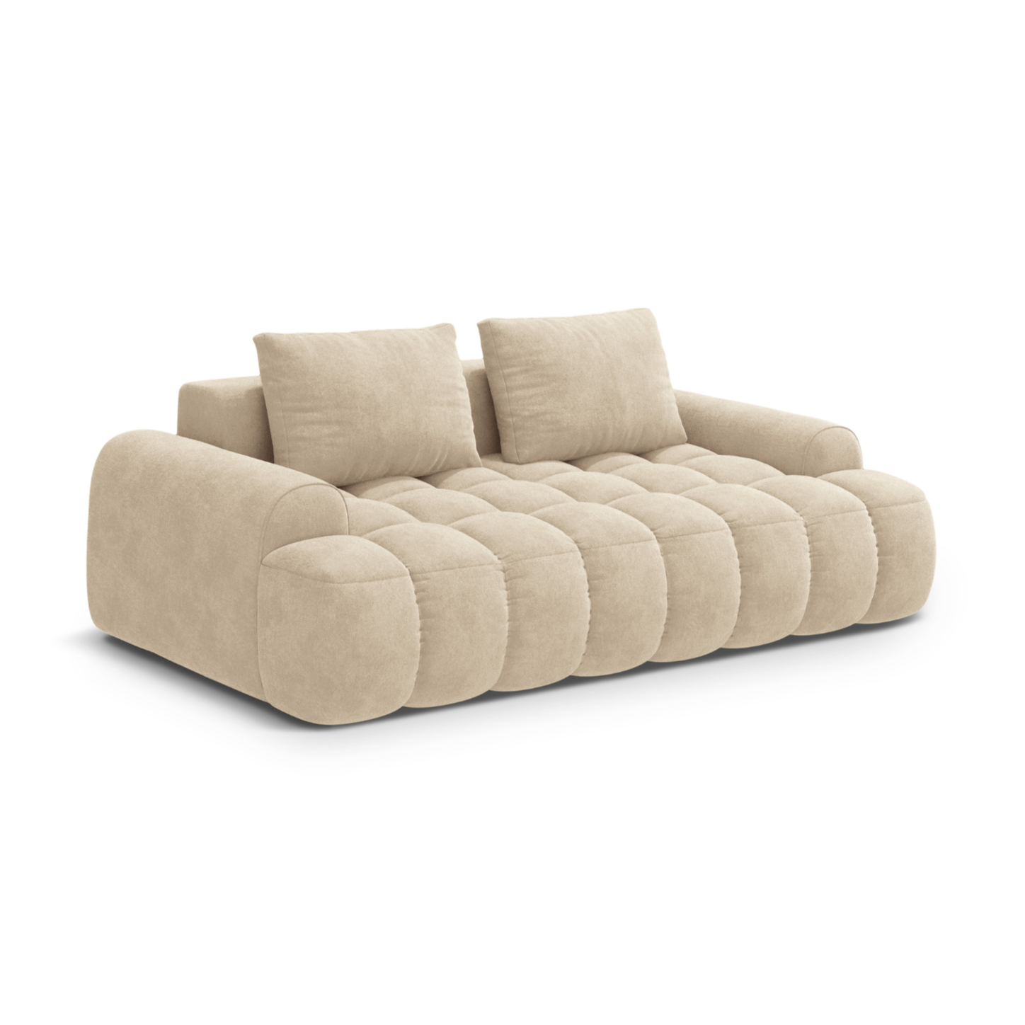 Sofa aksamitna 3-osobowa LINZ jasnobeżowy