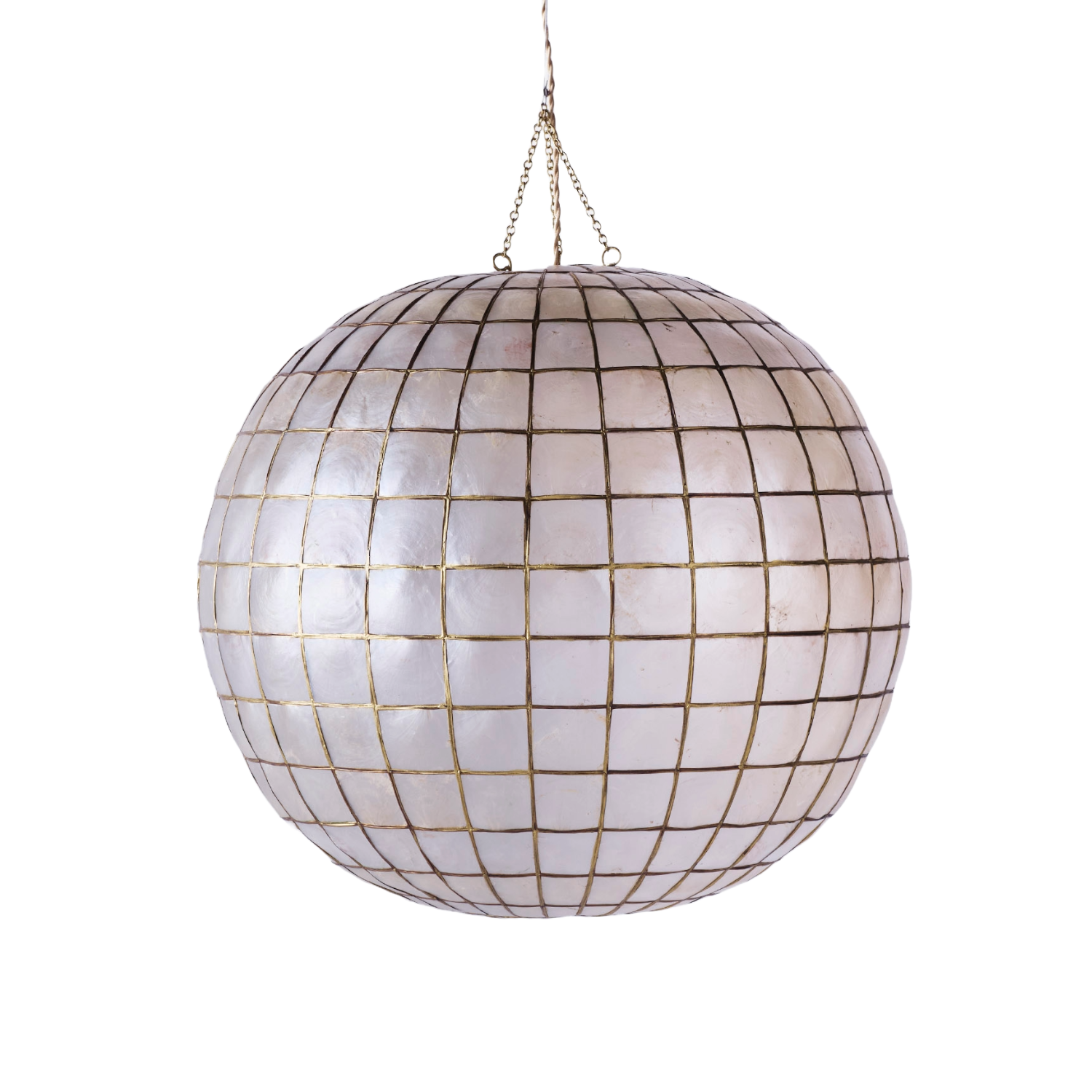 Lampa wisząca okrągła CORNELIA muszle Capiz