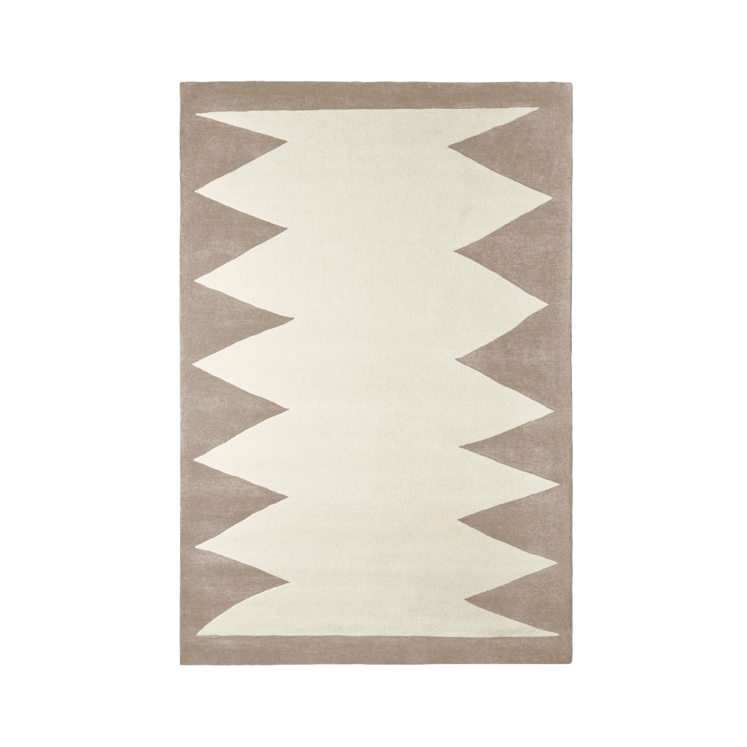 Beige ZIG ZAG rug with cream
