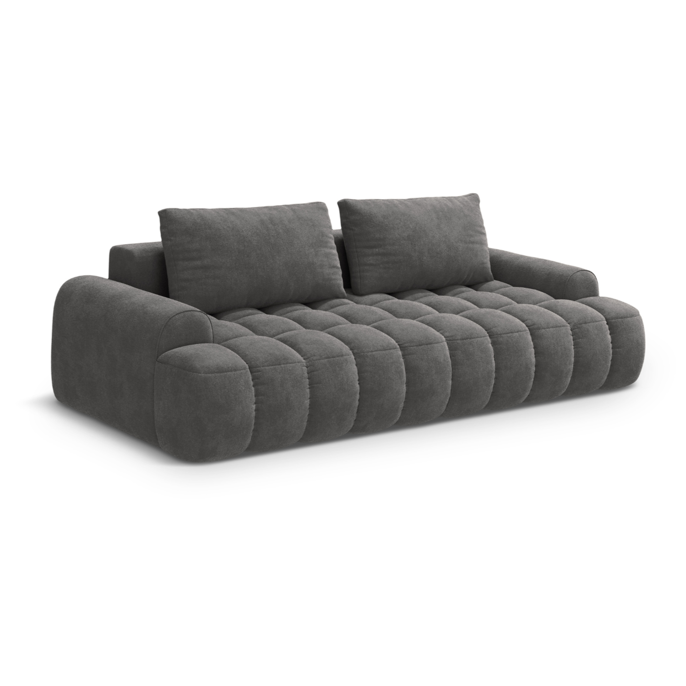 Sofa aksamitna z funkcją spania 4-osobowa LINZ ciemnoszary