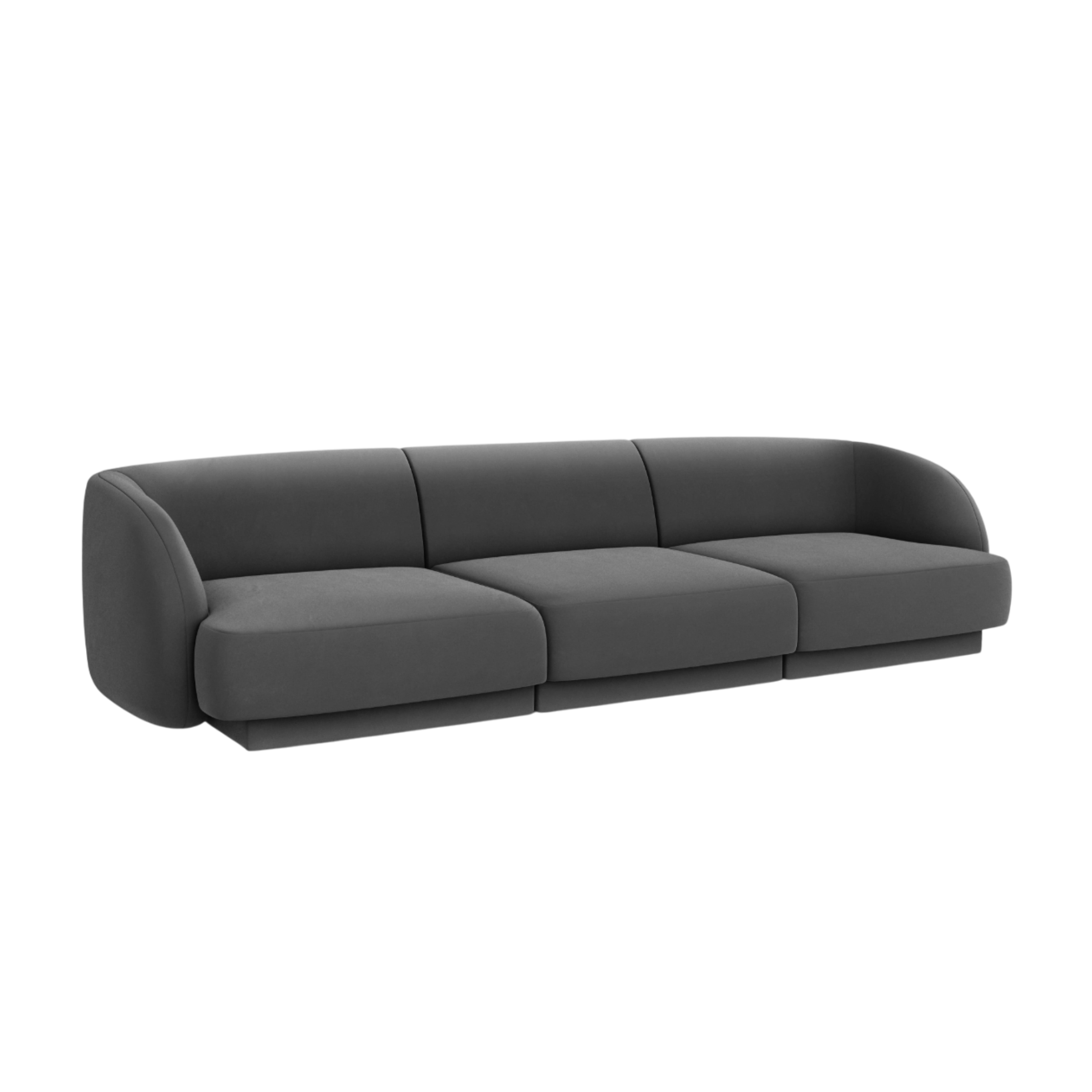 Sofa aksamitna 3-osobowa MILEY ciemnoszary