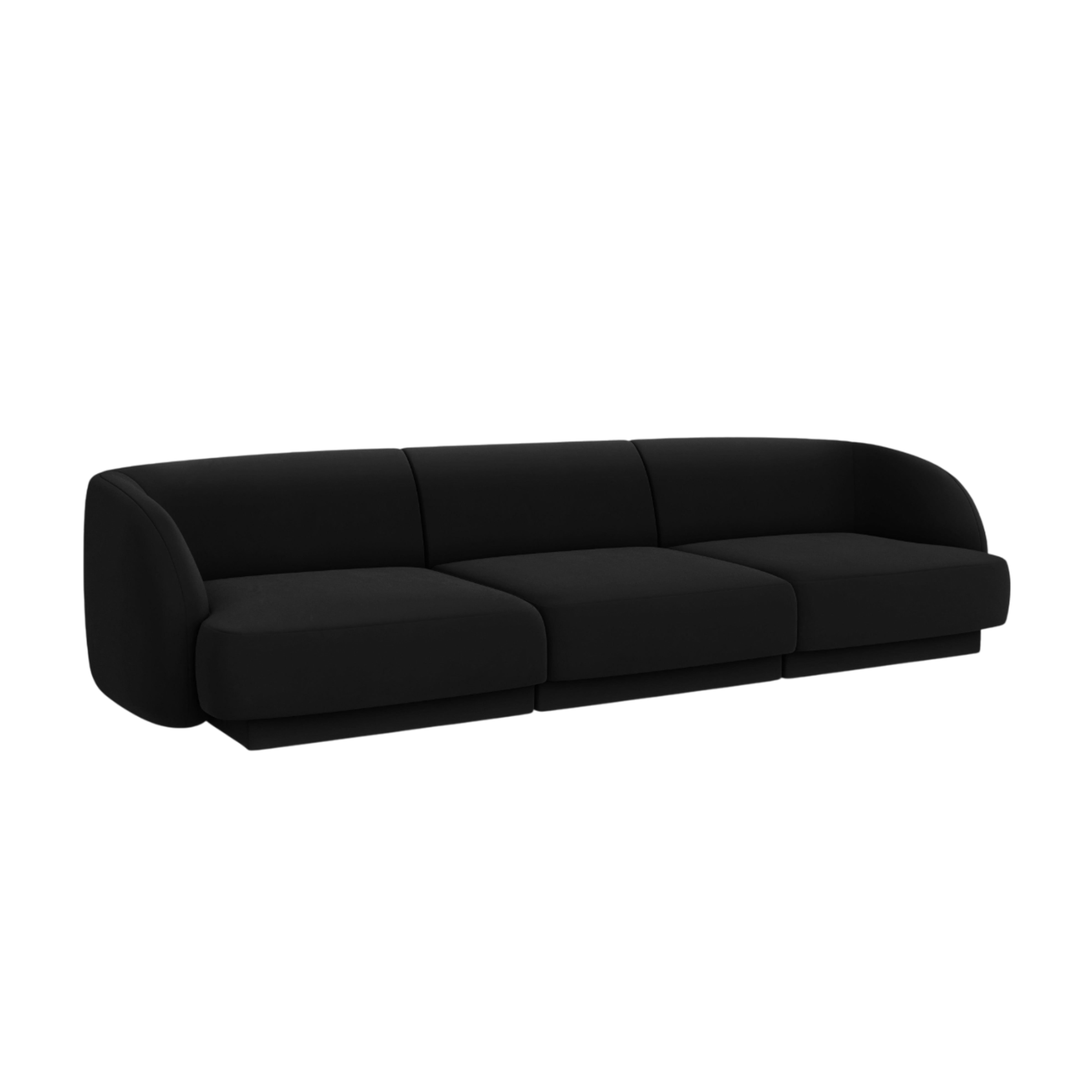 Sofa aksamitna 3-osobowa MILEY czarny