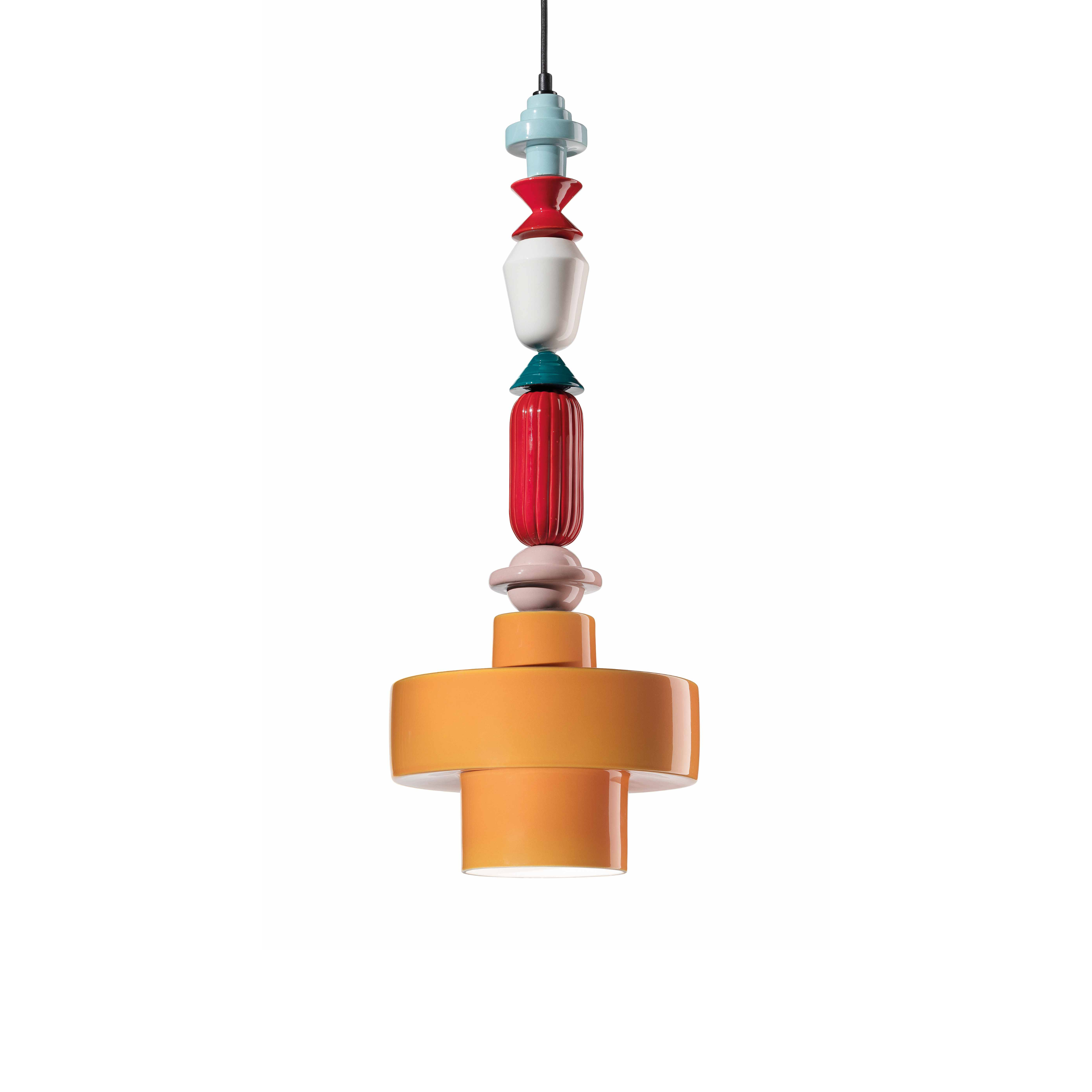Lampa wisząca ceramiczna LARIAT ROLL żółty