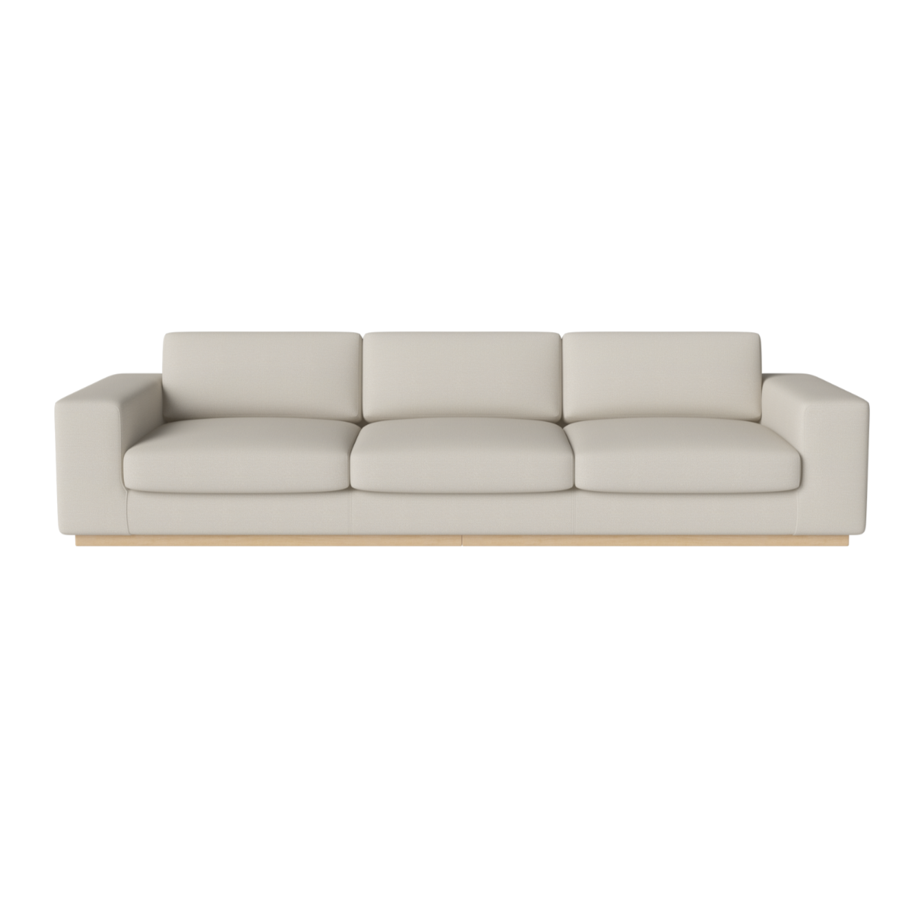 Sofa 4-osobowa SEPIA podstawa z bielonego drewna dębowego