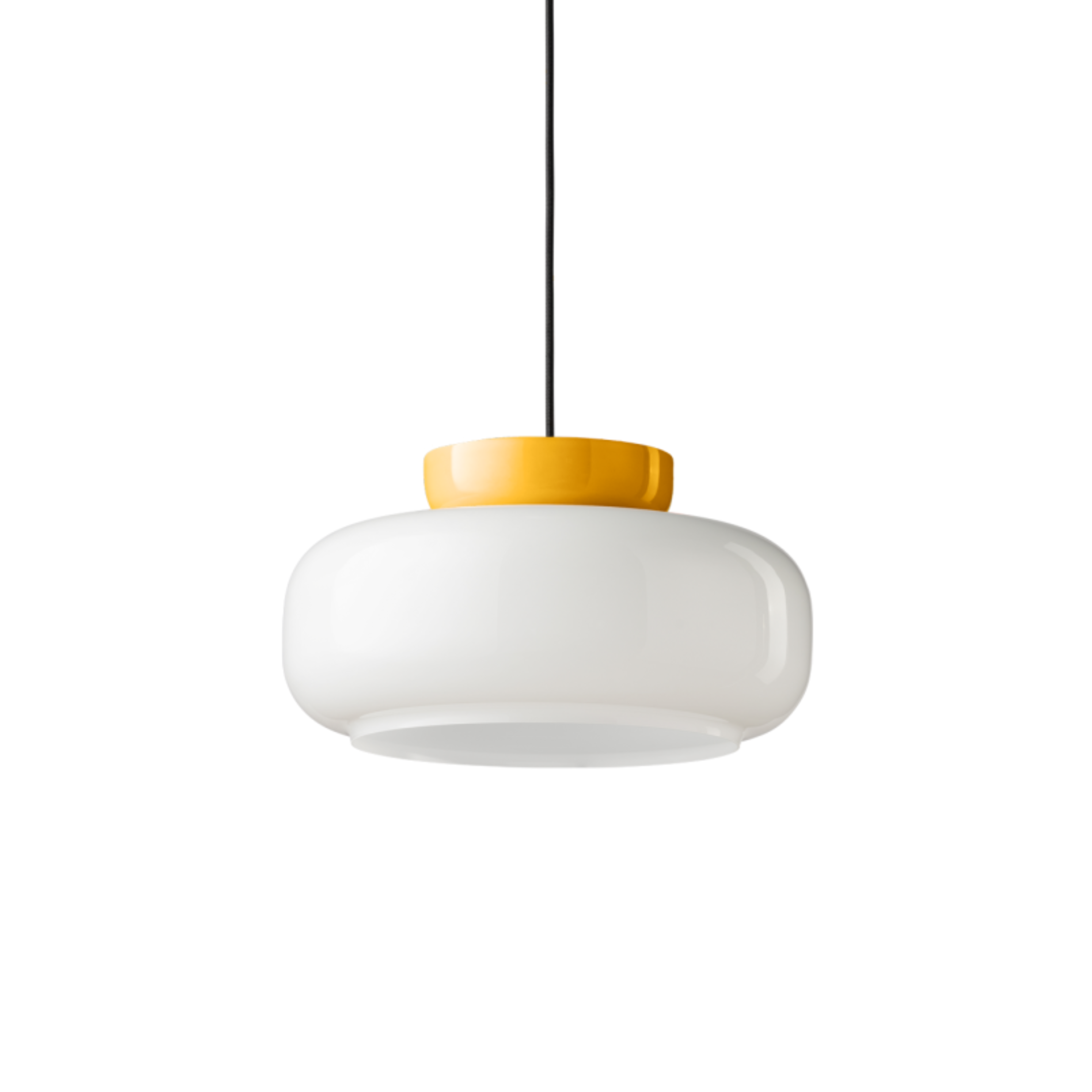 Lampa wisząca ceramiczna MARACANÀ mleczny z żółtym