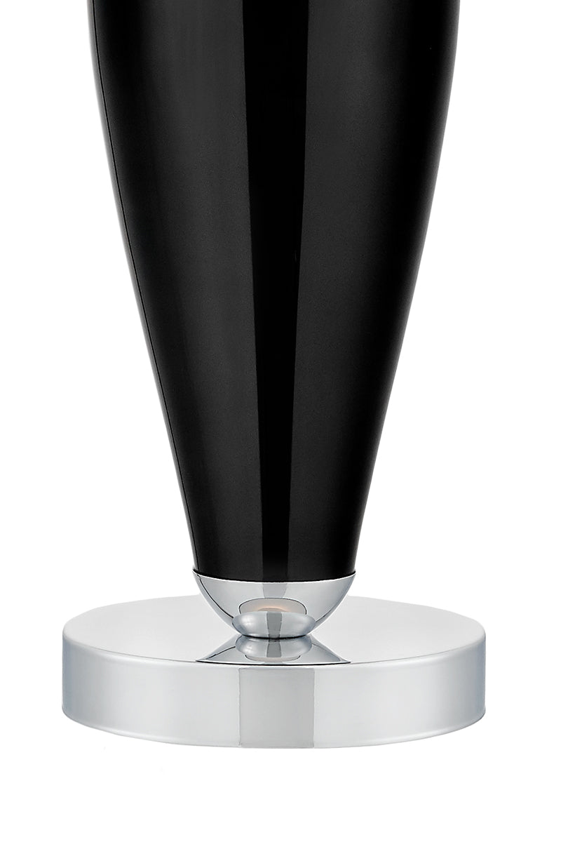 Tischlampe REA schwarz mit schwarzem Sockel und silbernem Finish