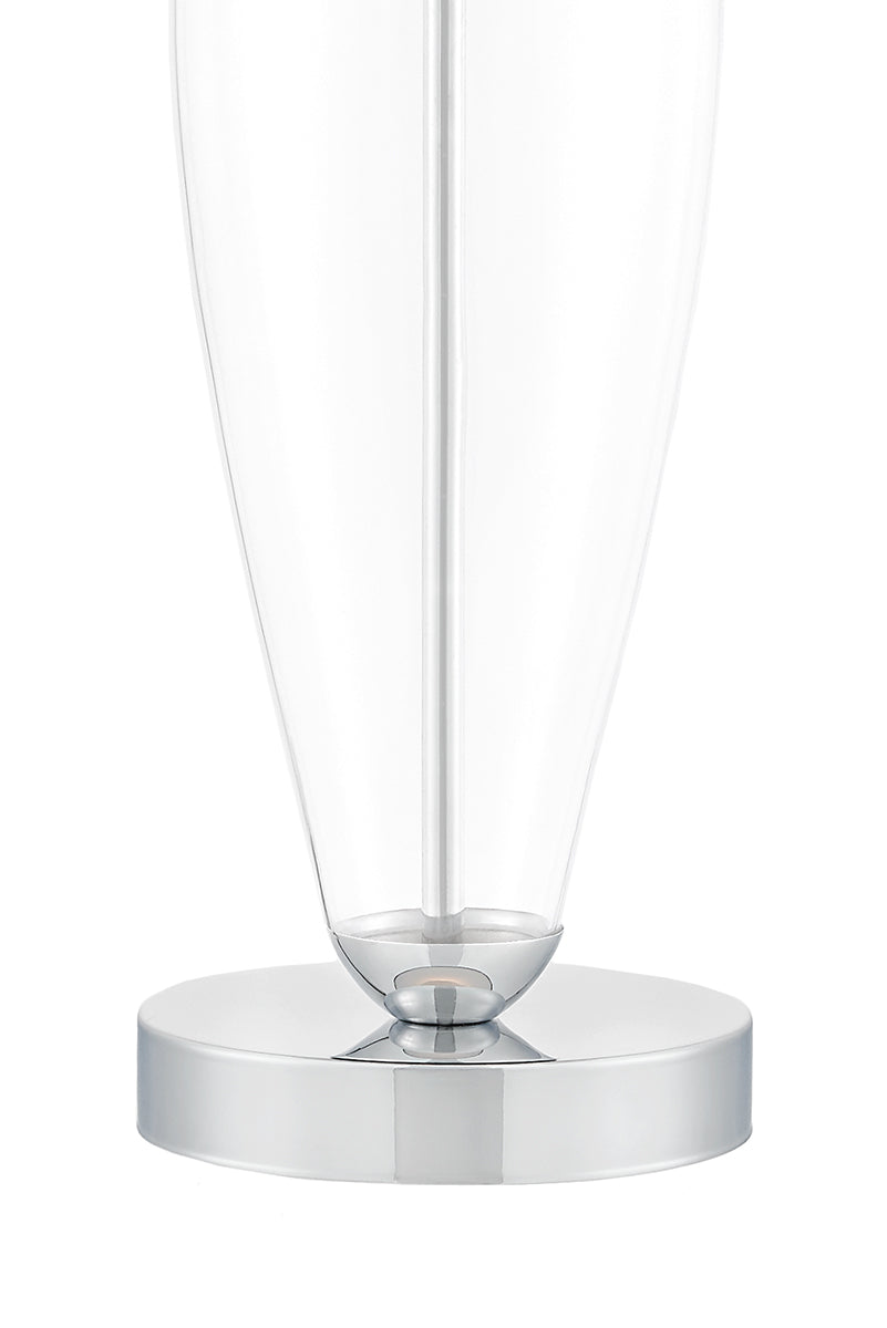 Tischlampe REA schwarz mit transparenter Basis und silbernem Finish