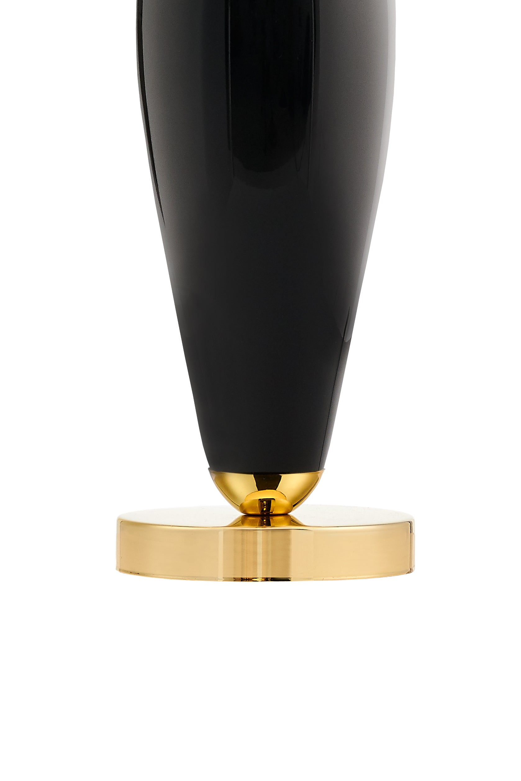Tischlampe REA schwarz mit schwarzem Sockel und goldener Veredelung