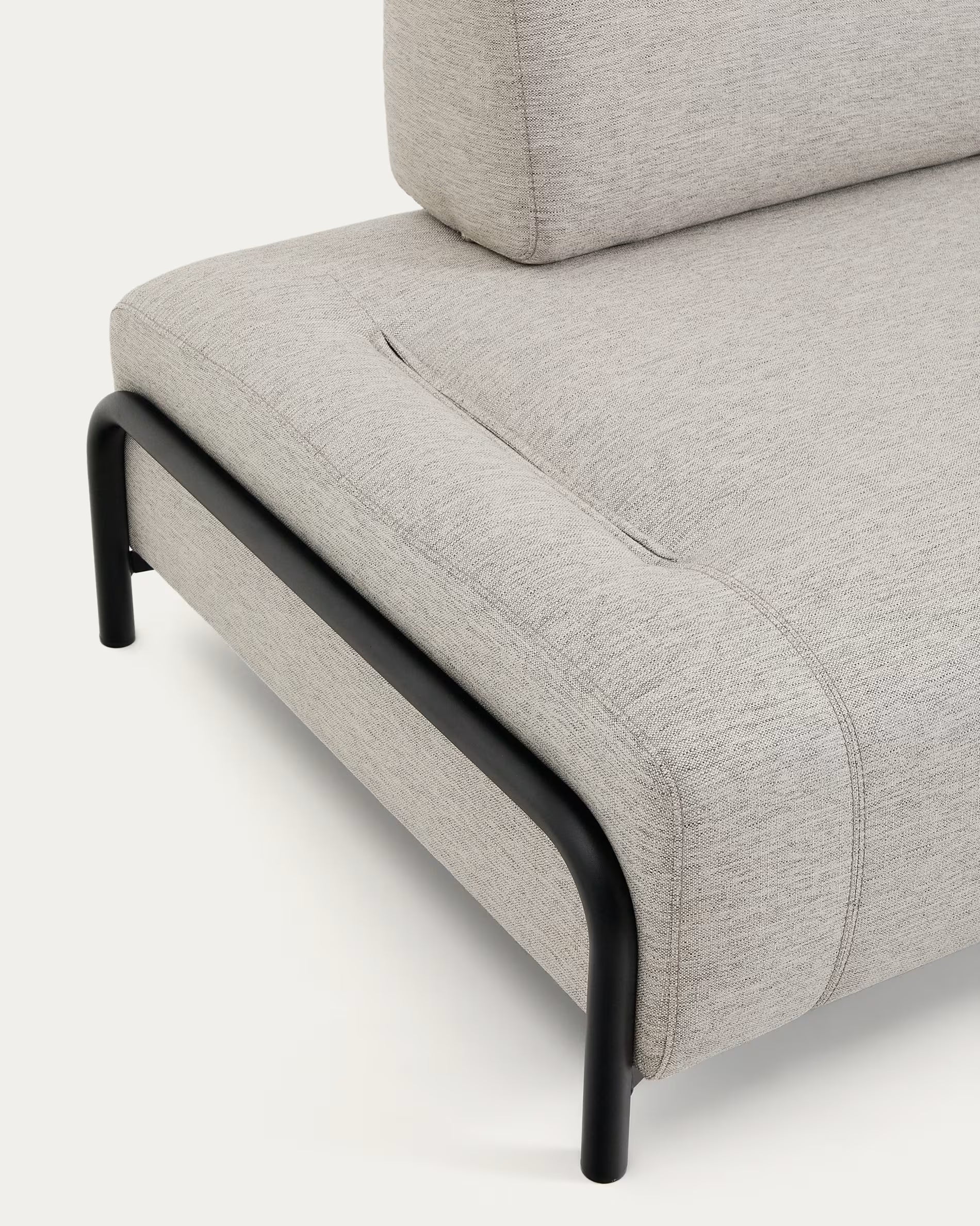2-seater modular sofa COMPO gray-beige with black base