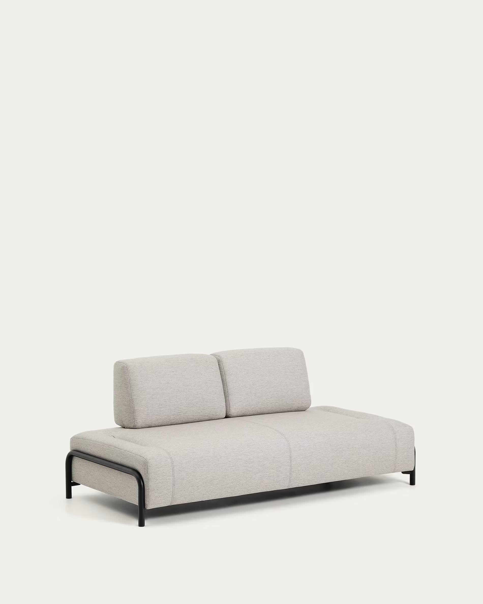2-seater modular sofa COMPO gray-beige with black base