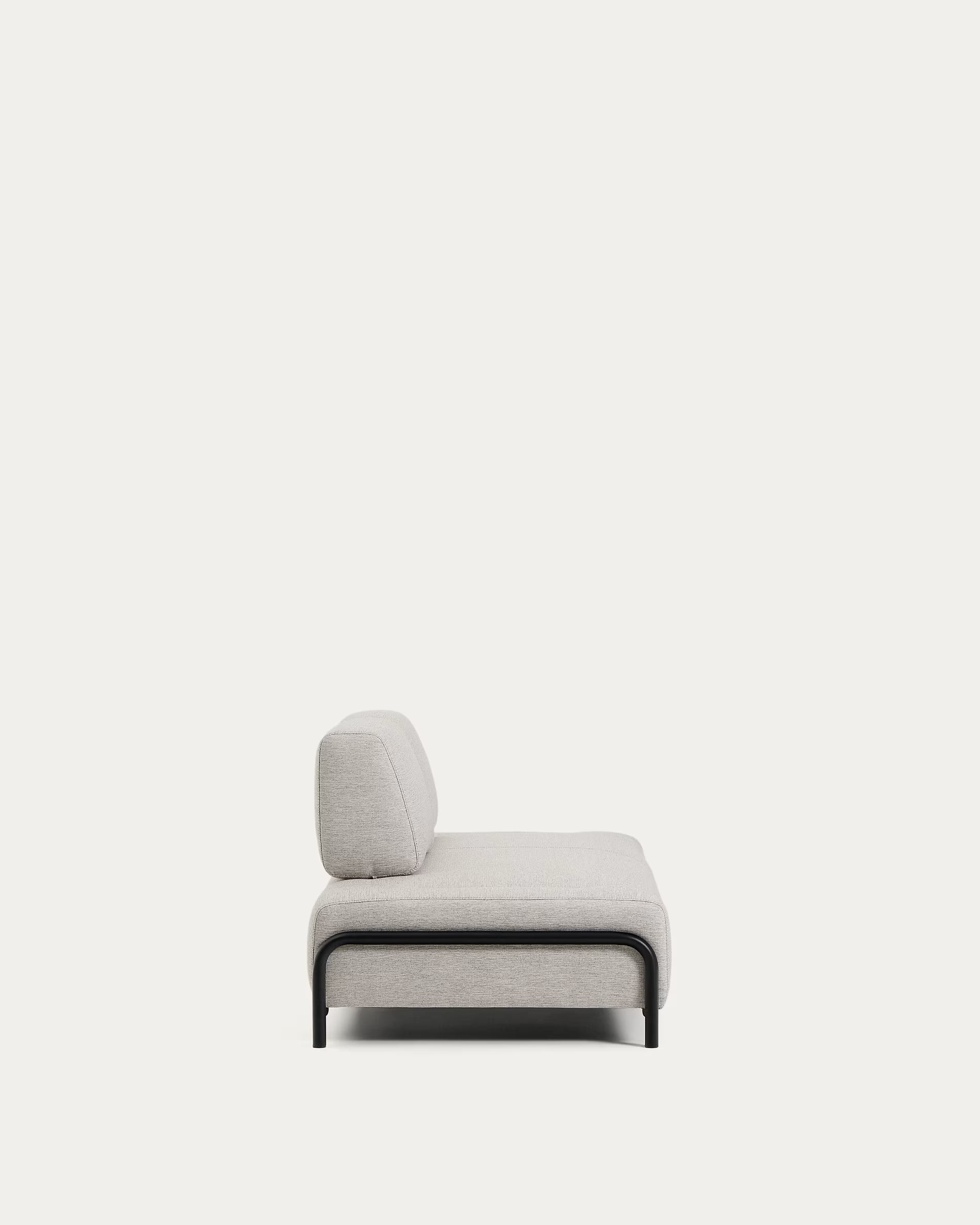 2-seater modular sofa COMPO gray-beige with black base
