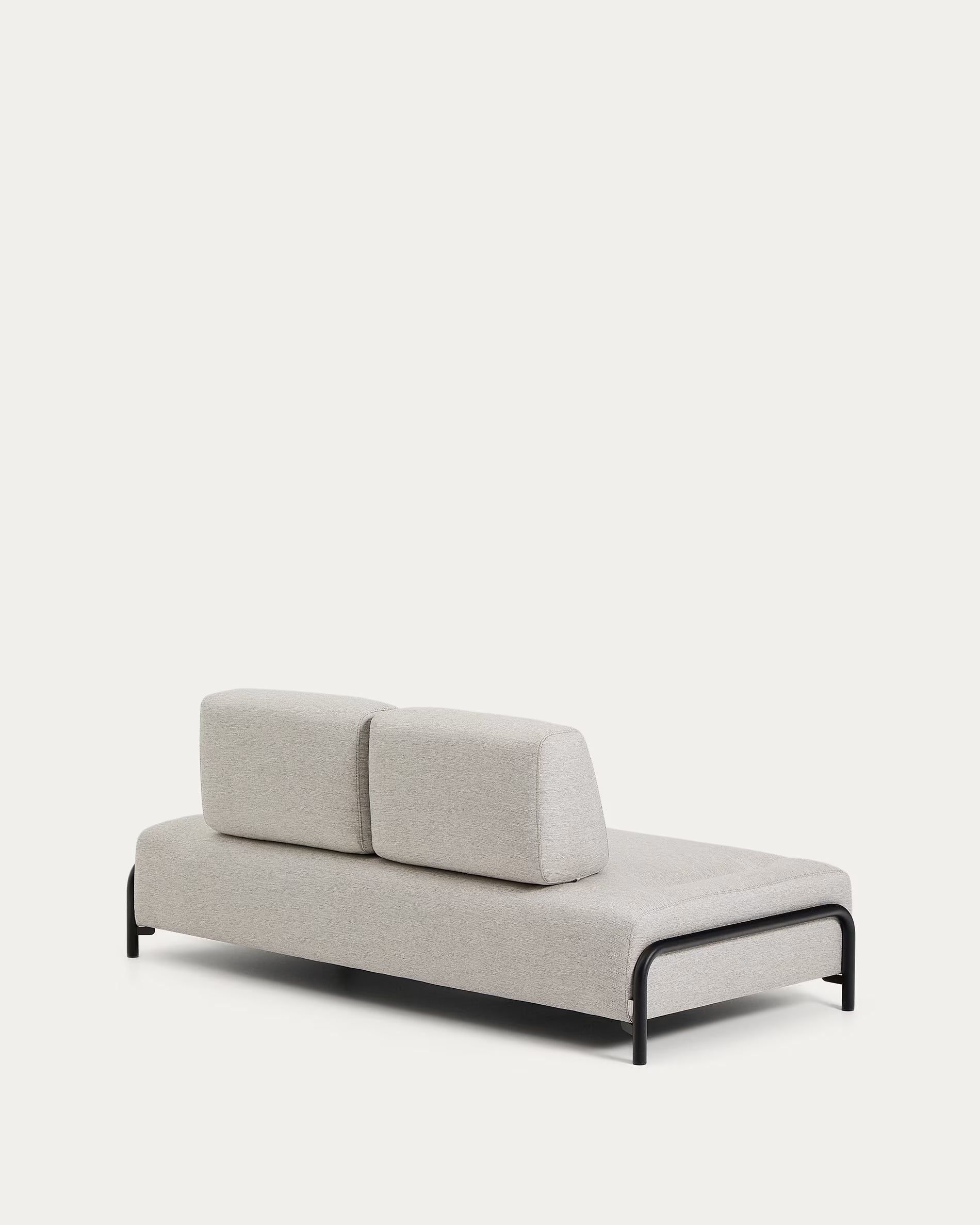 2-seater modular sofa COMPO gray-beige with black base