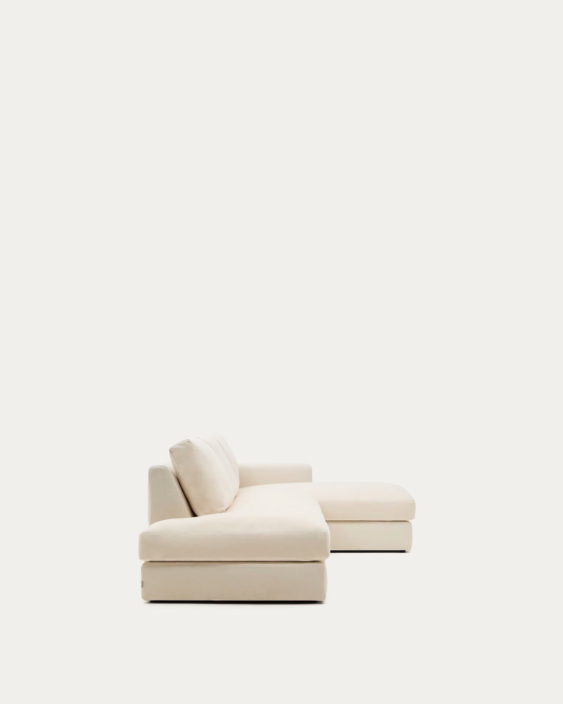 Rechtes 5-Sitzer-Ecksofa ALEA aus ecrufarbenem Chenille