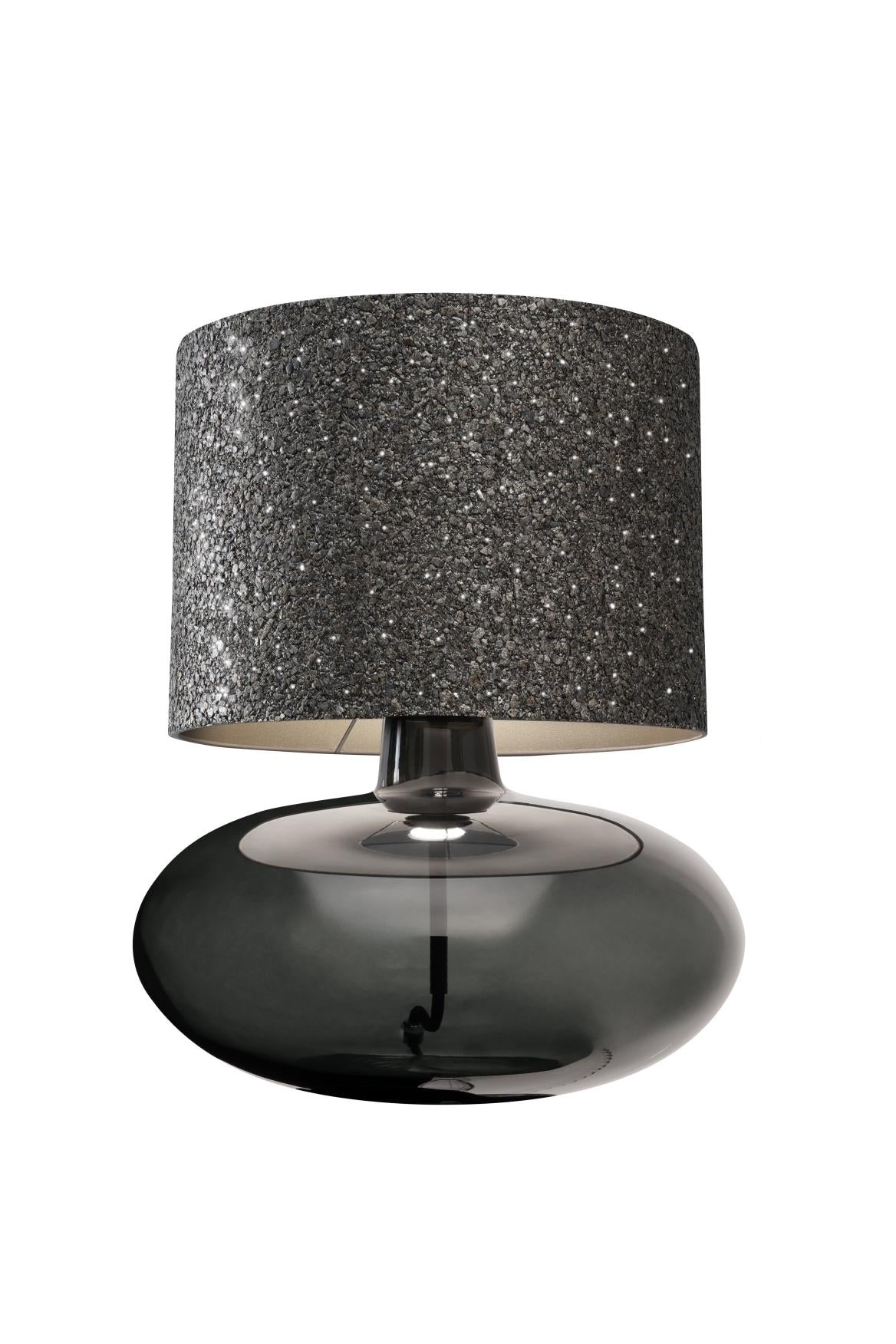 Tischlampe SAWA STONE schwarzes Glas