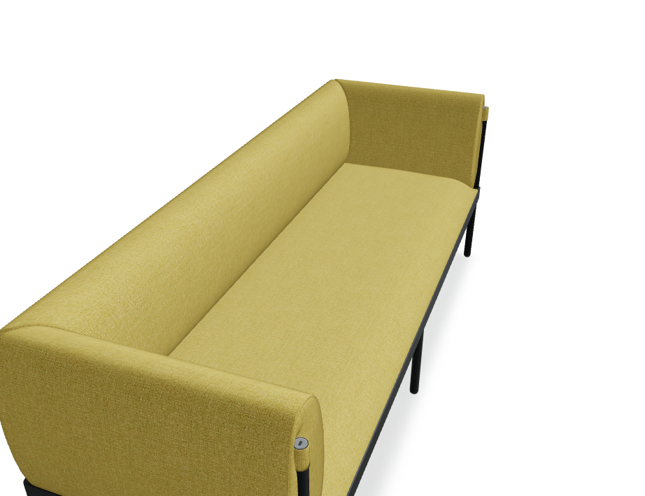 3-Sitzer-Sofa niedrig gepolsterte Stelzen