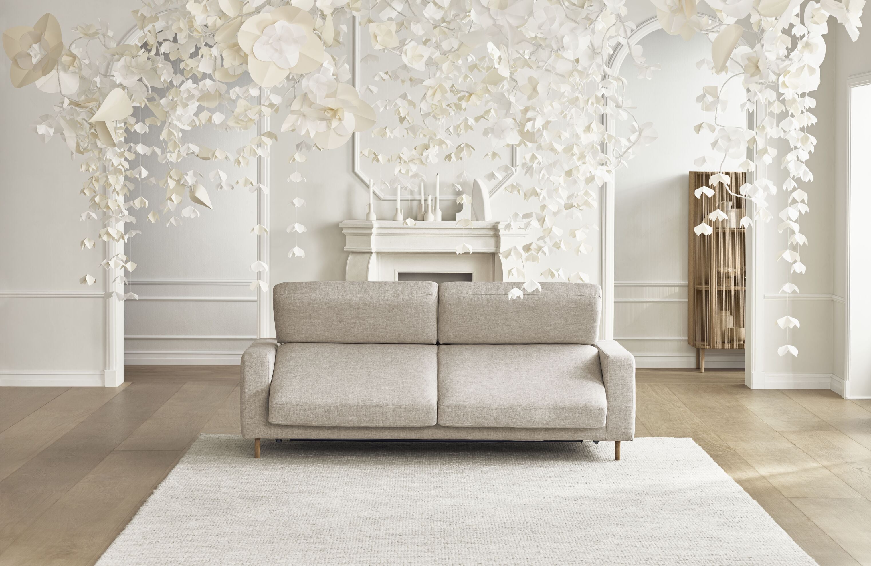Sofa-Sofa 2,5-Personen-Skandinavien-Basis aus dunklem Eichenholz