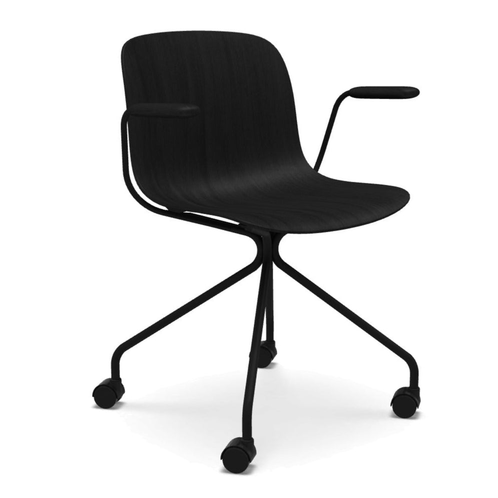 TROY office chair dark beech wood