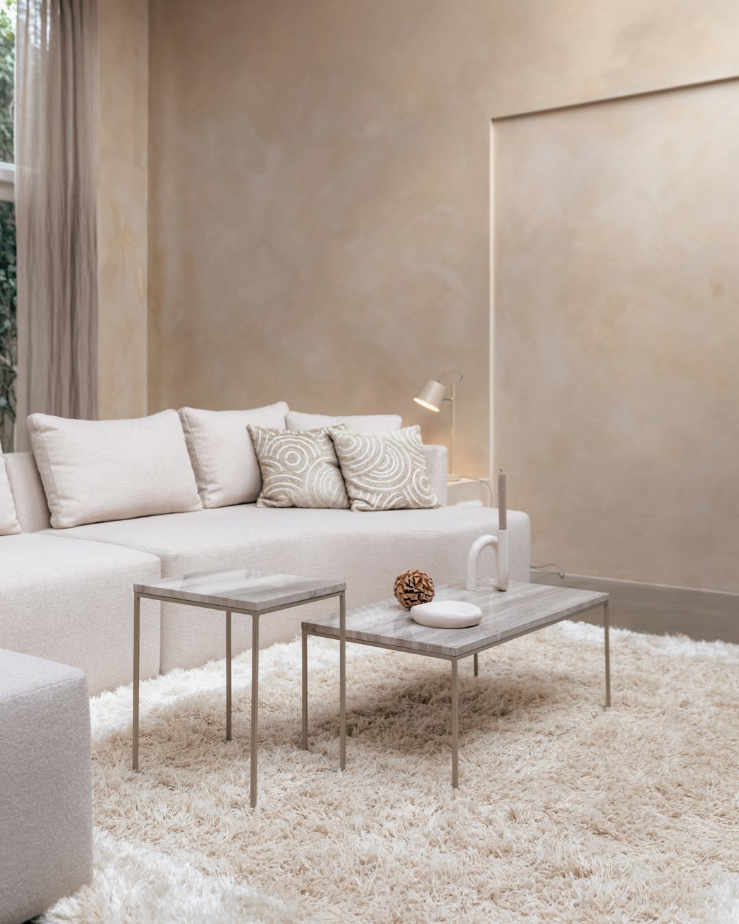 Modulares Sofa PROSPER - linkes Endelement in Sandfarbe