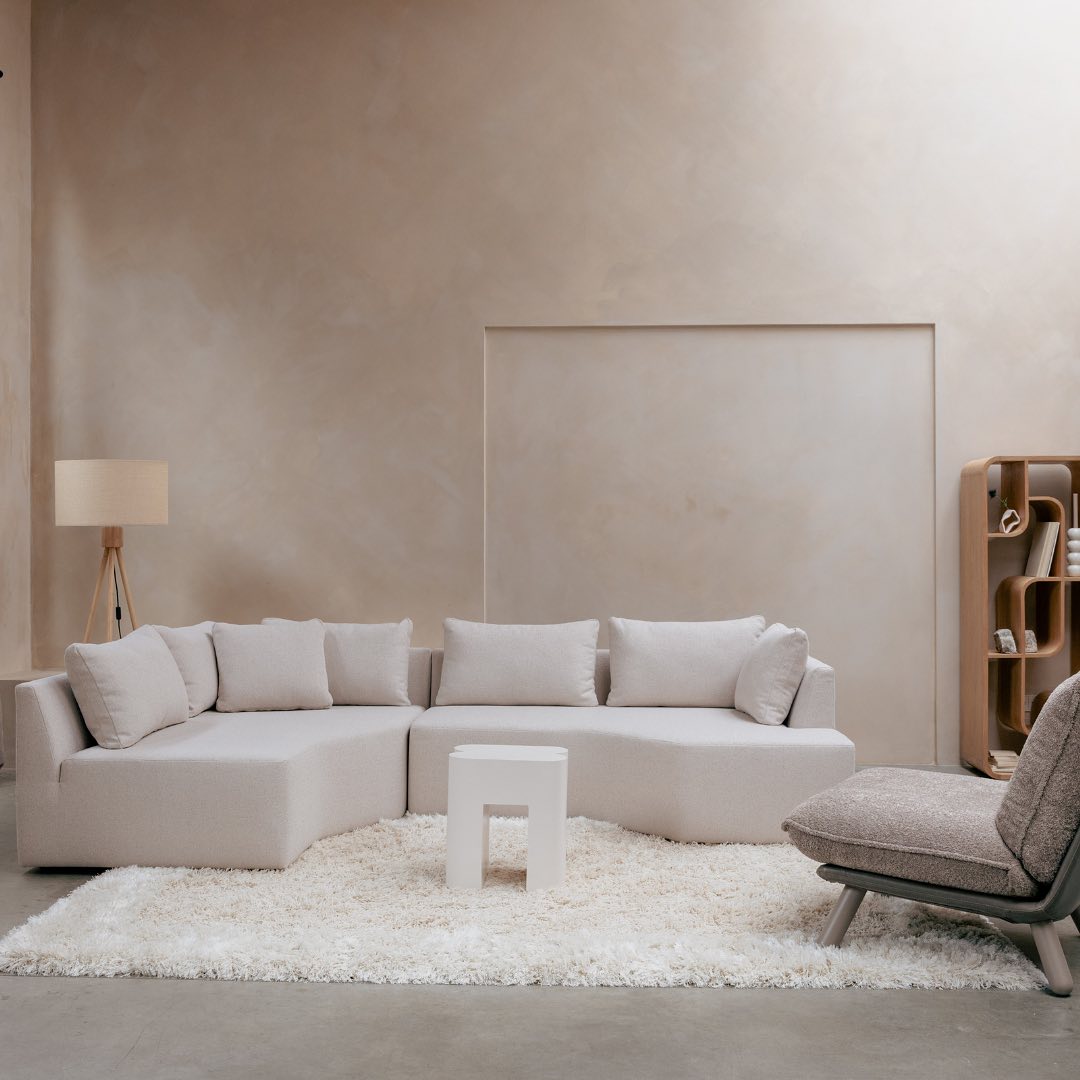 Modulares Sofa PROSPER - linkes Endelement in Sandfarbe