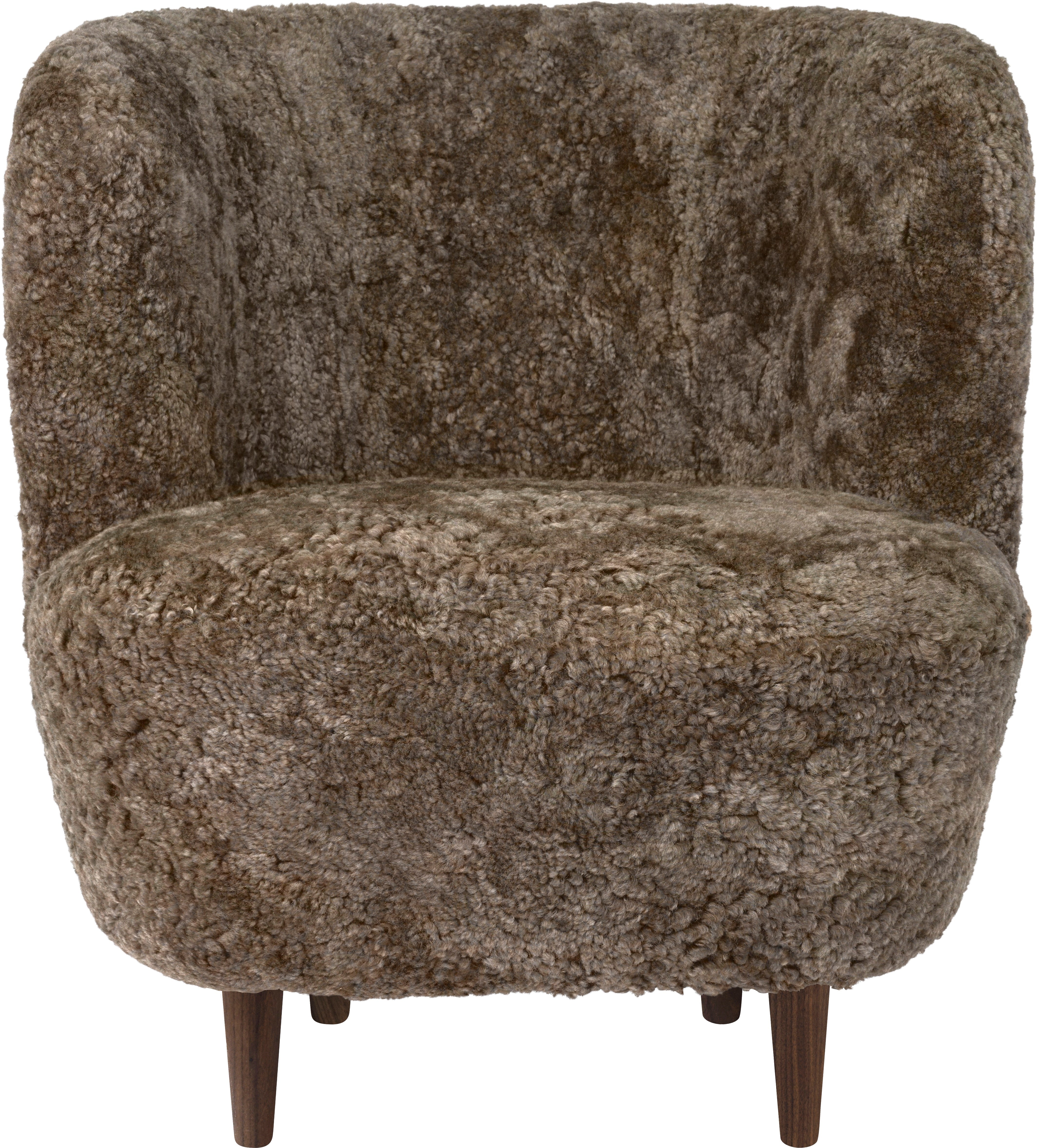 STAY upholstered armchair with walnut base