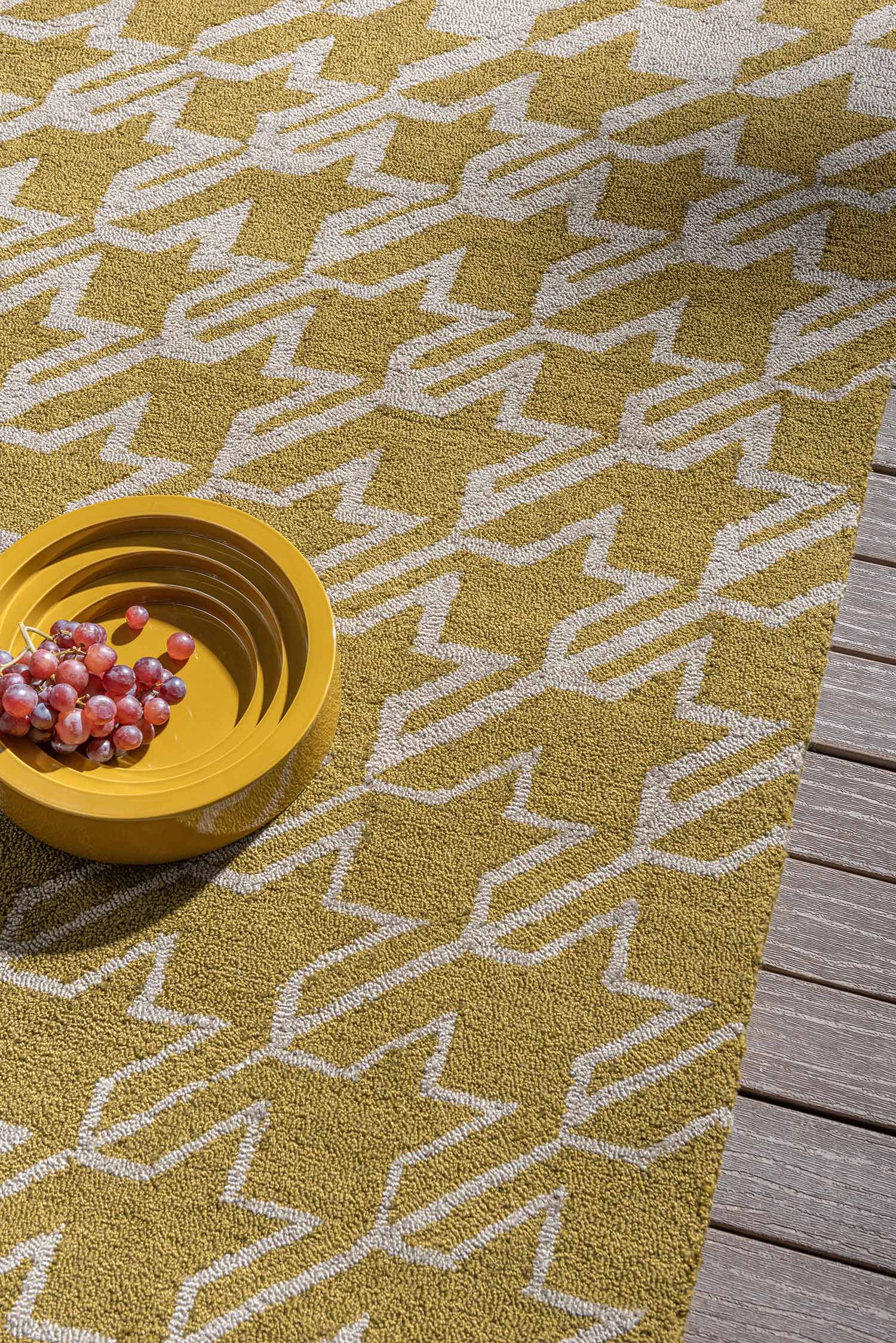 Dywan zewnętrzny HOUNDSTOOTH musztardowy