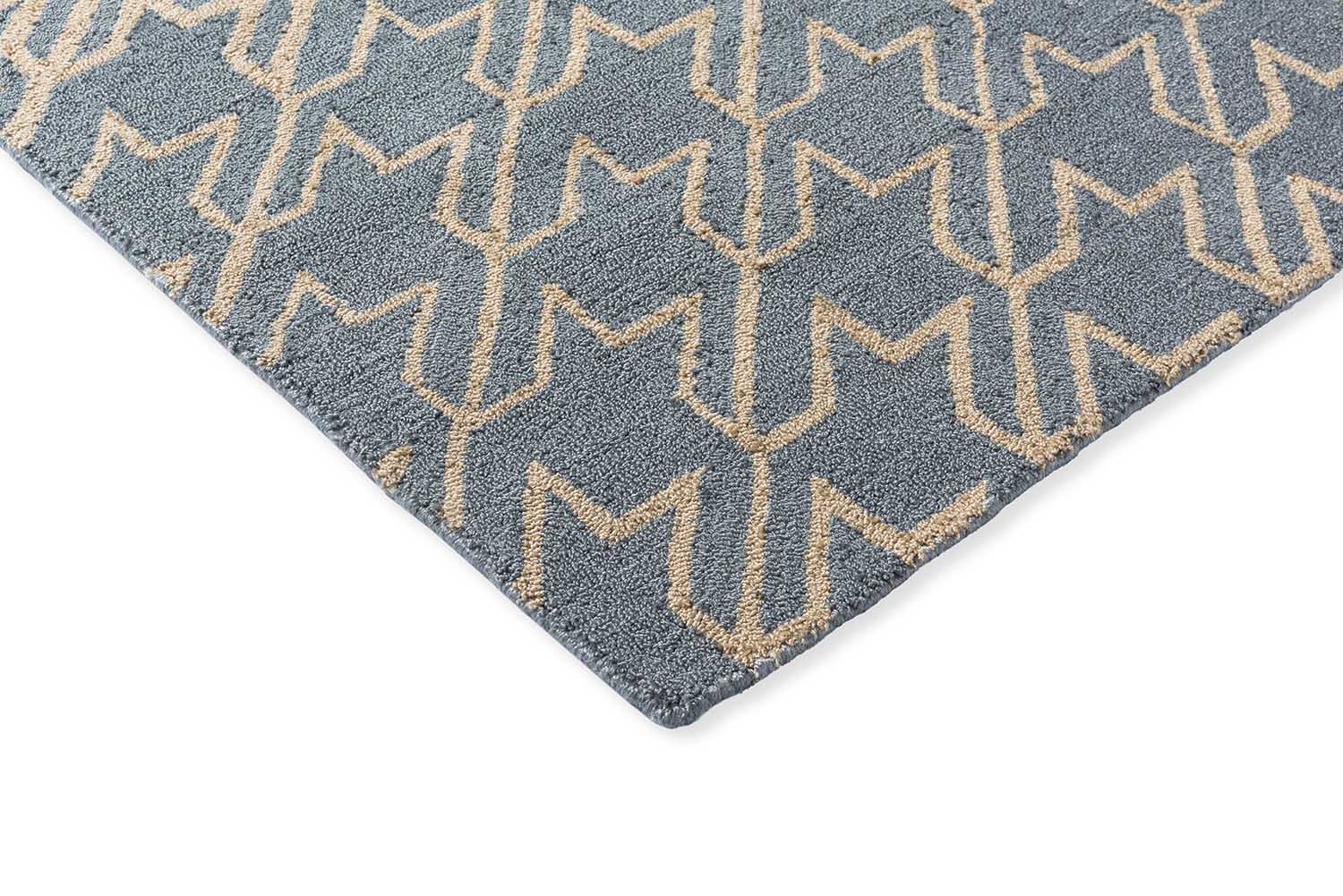 Dywan zewnętrzny HOUNDSTOOTH WASHED niebiesko-beżowy