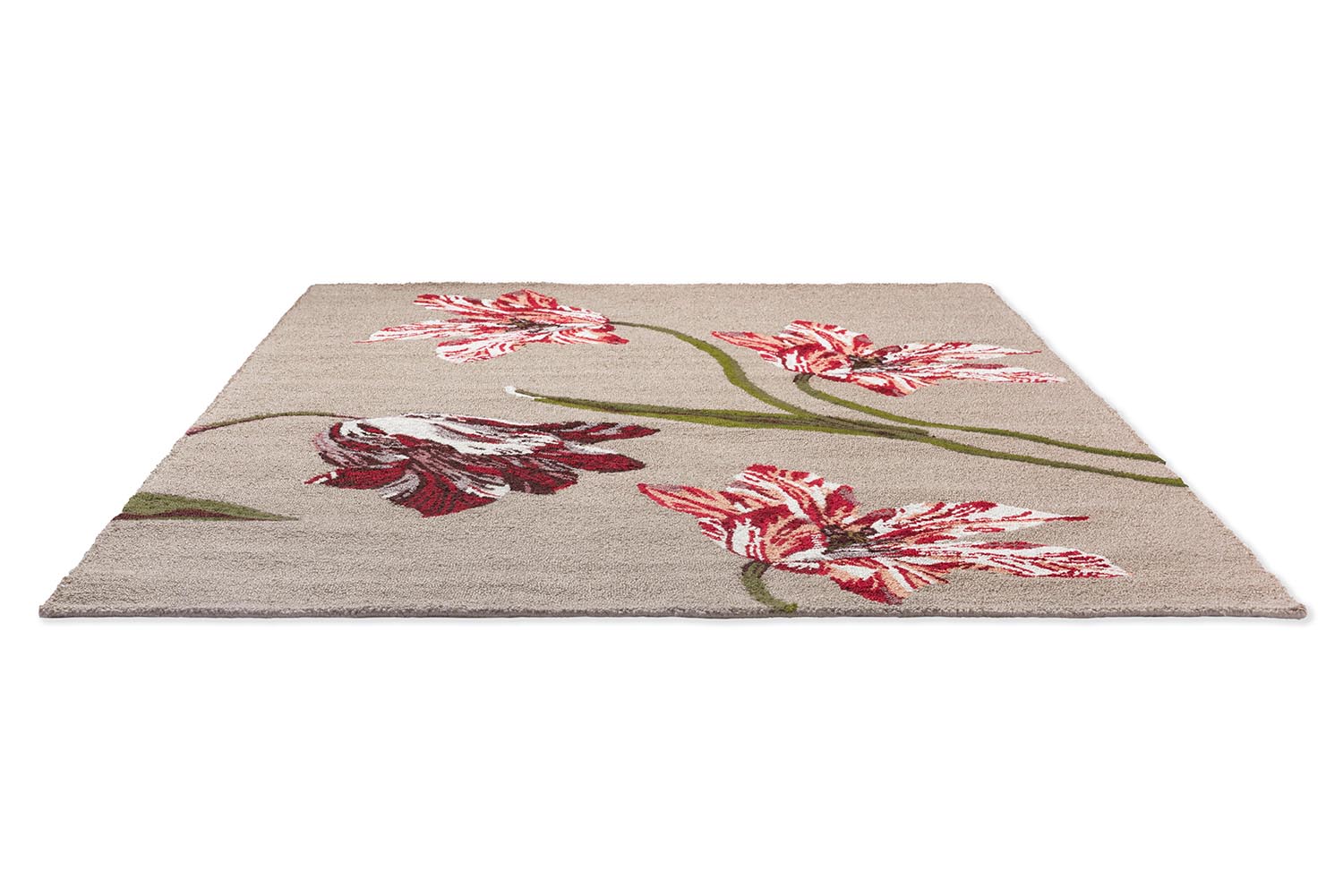 Dywan zewnętrzny BOTANICAL TULIP BURGUNDY beżowy