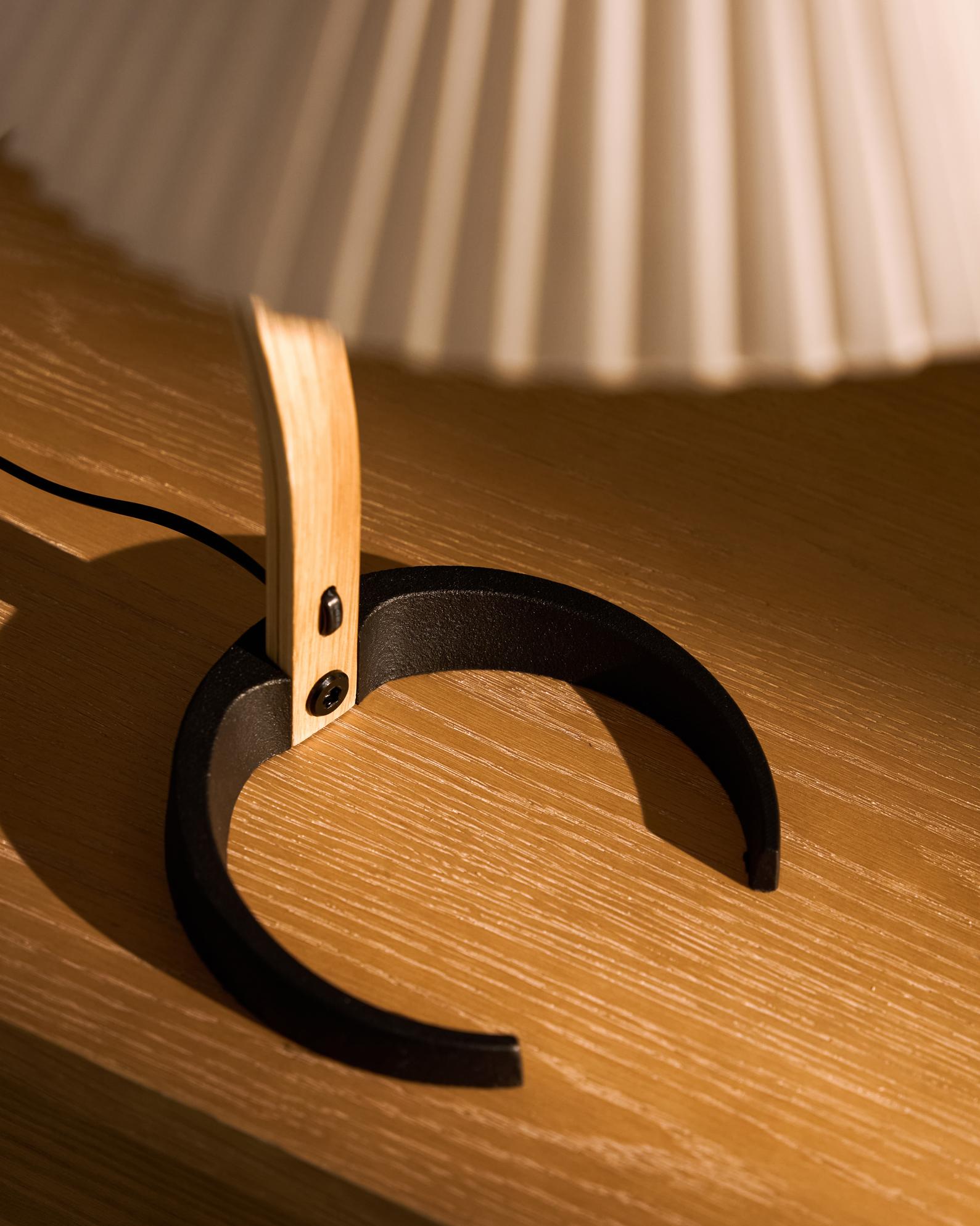 Tischlampe TIMBERLINE Eichenholz mit weißem Schirm