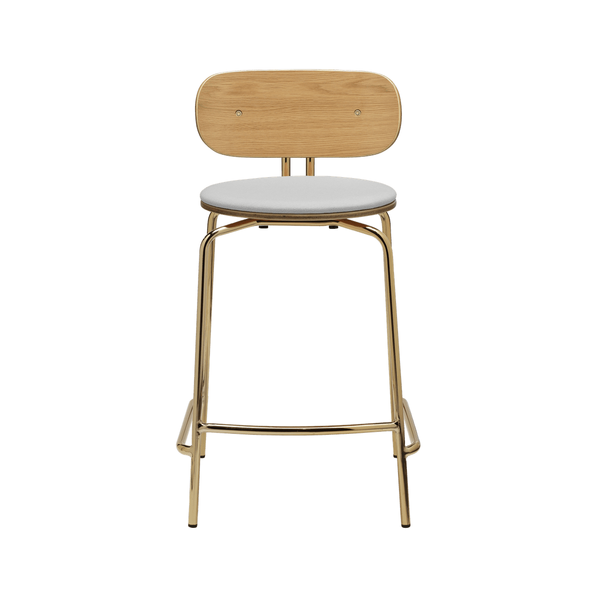 Hocker Neugieriger Babyblau mit einer goldenen Basis