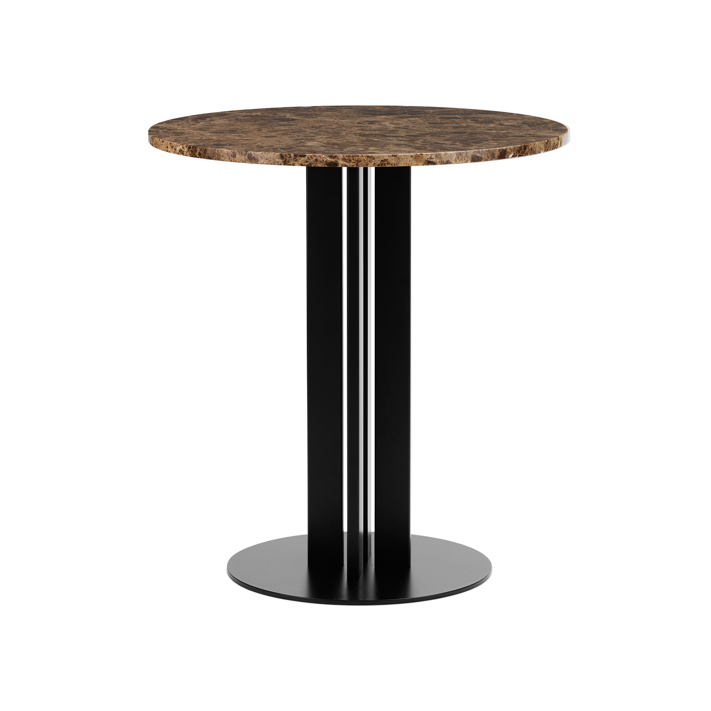 Round cafe table Scala Coffee marble top with a black base