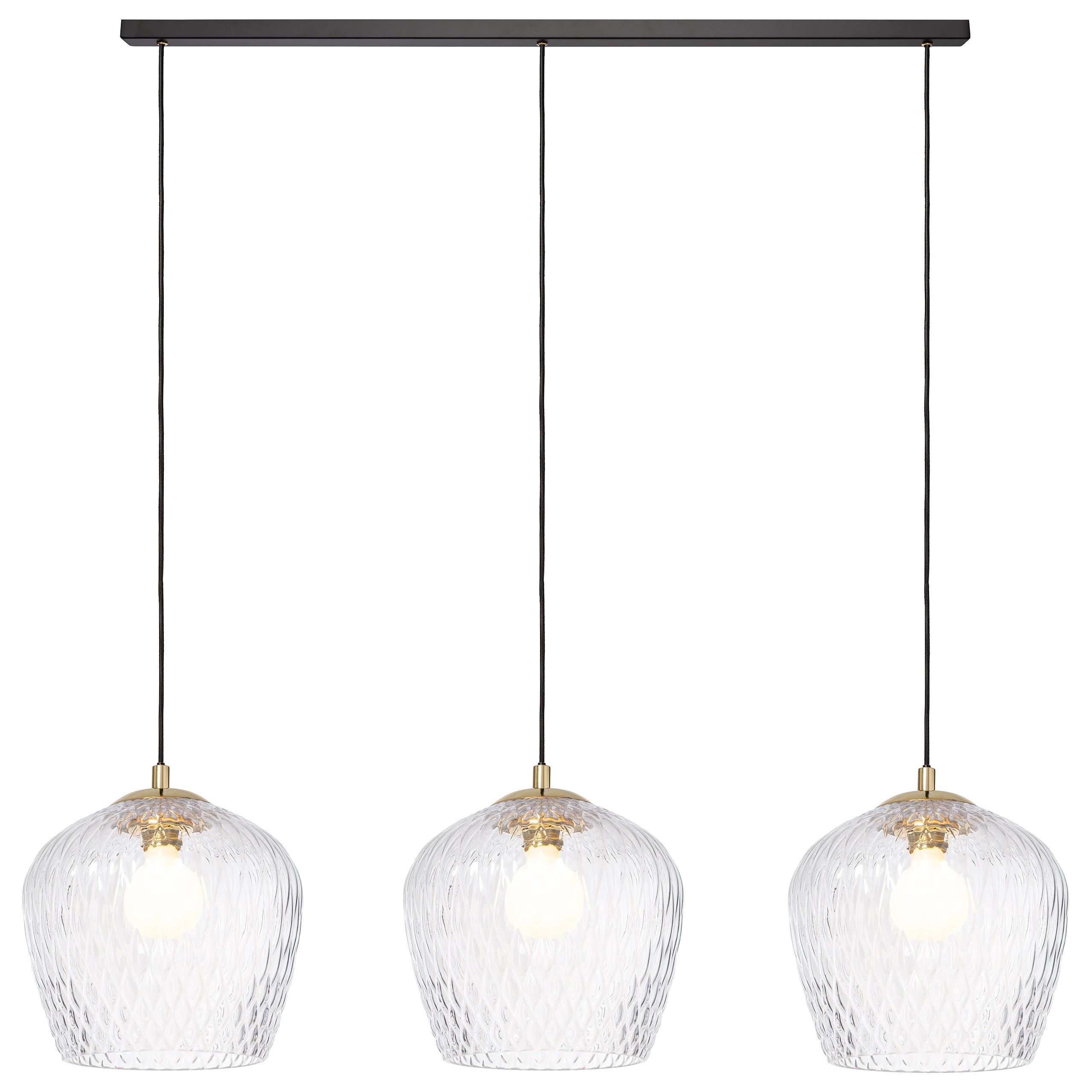 Lampa wisząca na listwie VENUS 3 szklany klosz