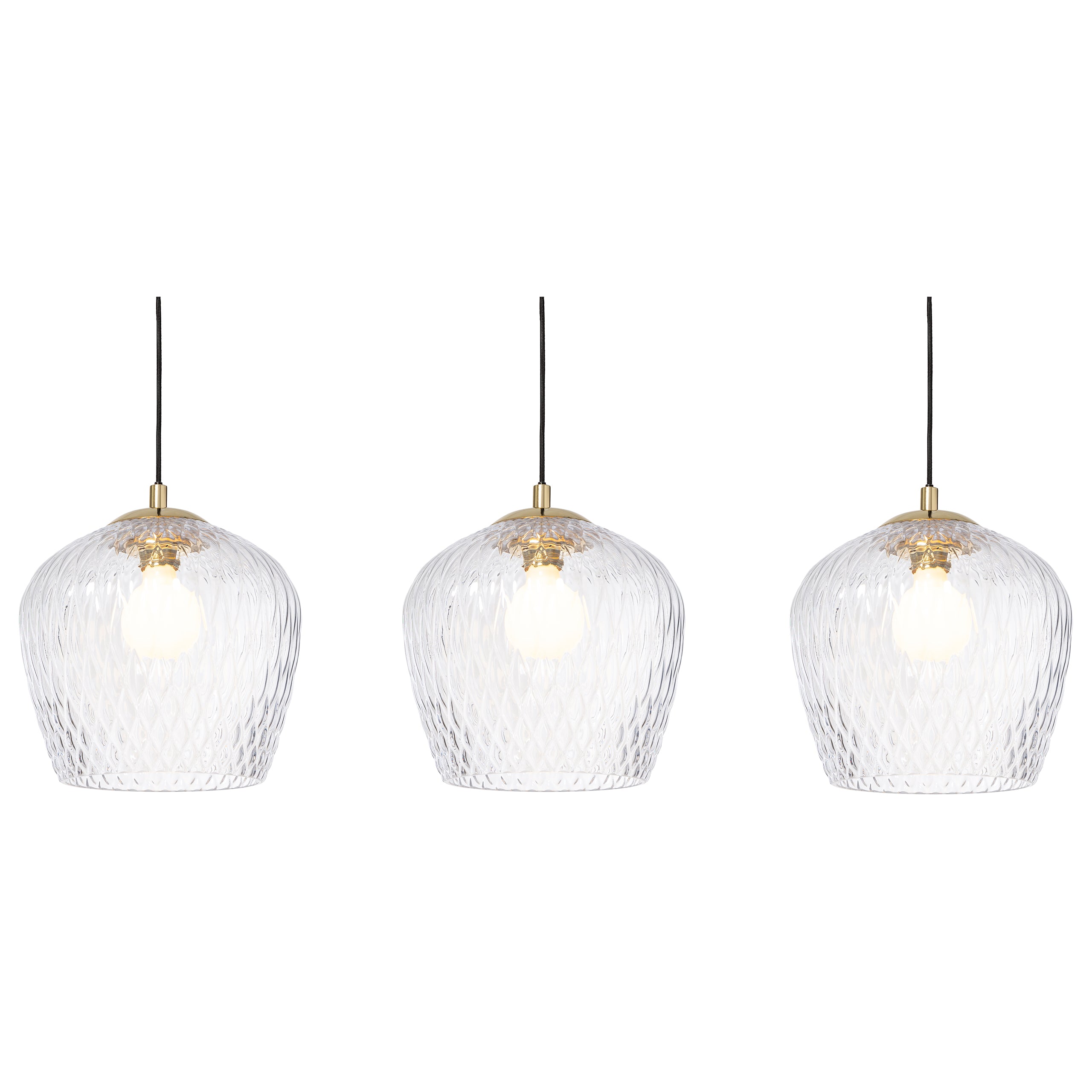 Lampa wisząca na listwie VENUS 3 szklany klosz