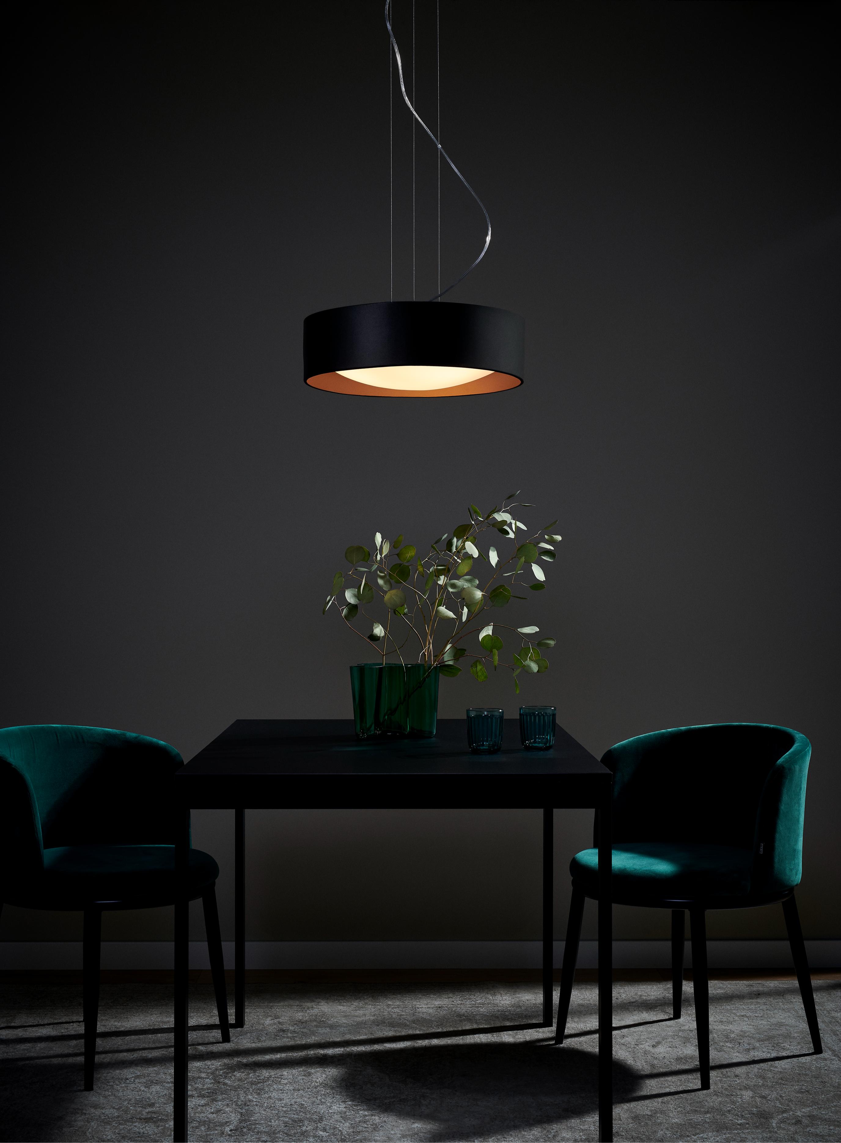 Lampa wisząca VERO czarny ze złotym środkiem
