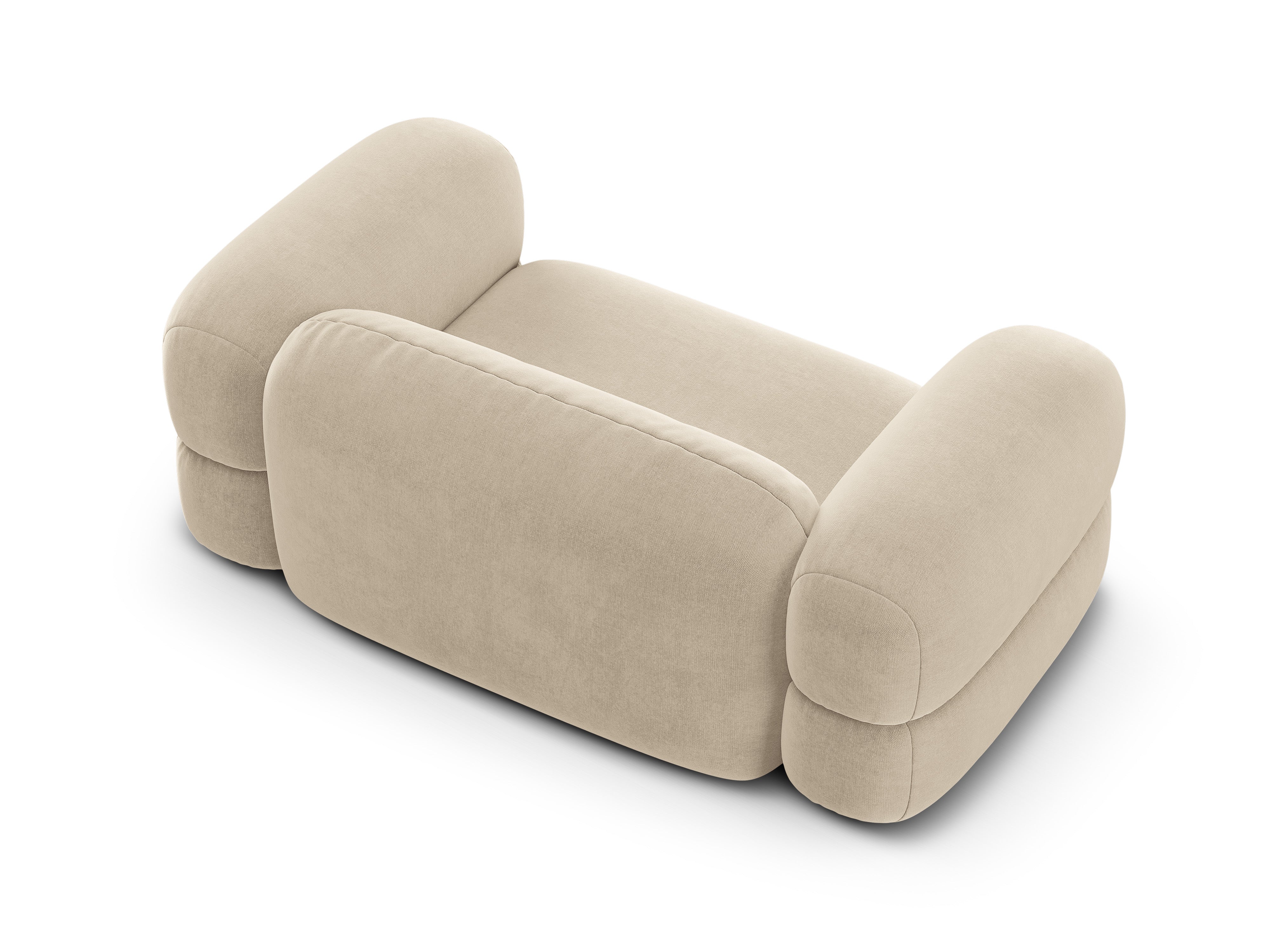 Sofa aksamitna 2-osobowa ROGER jasnobeżowy