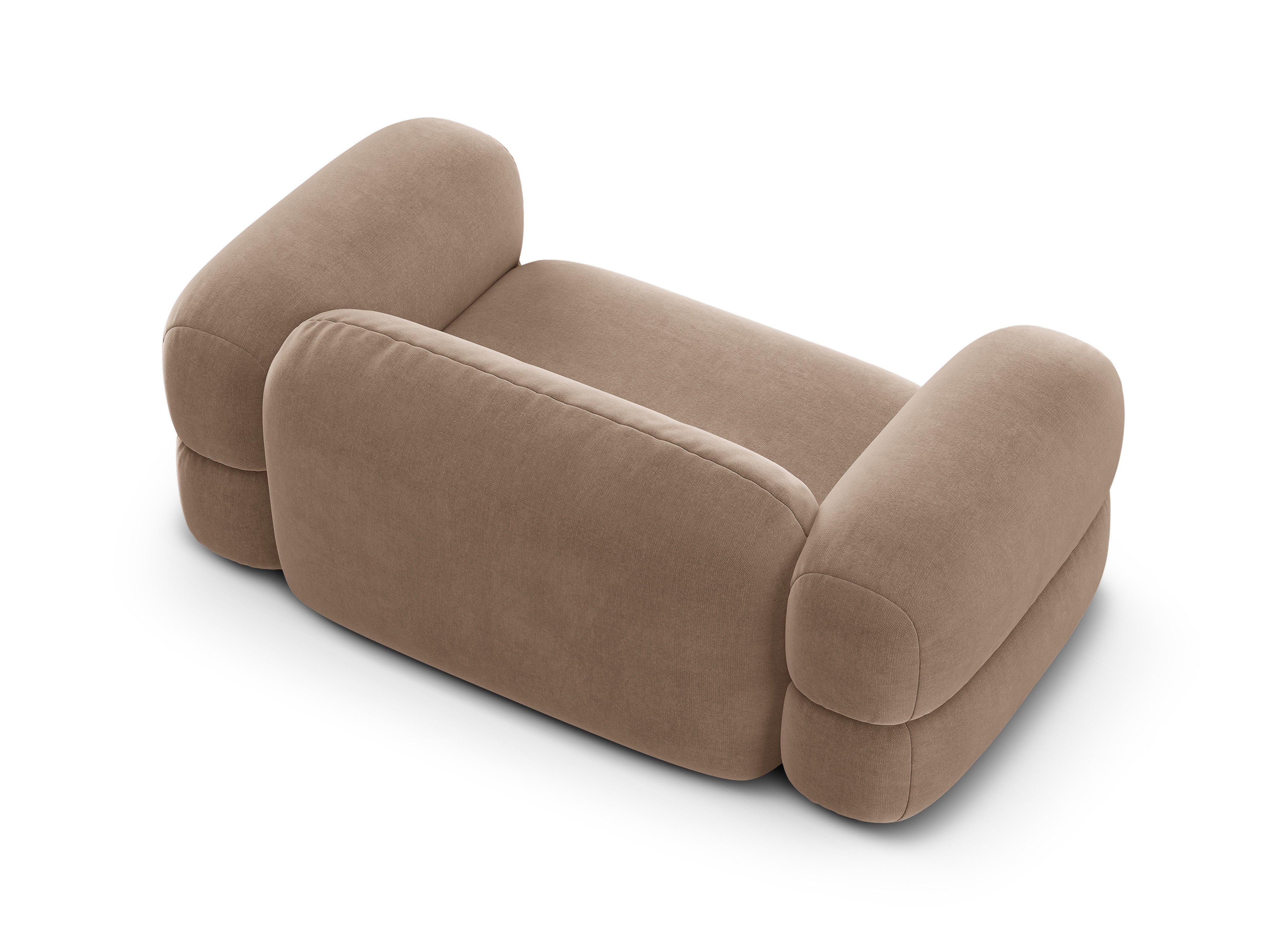 Sofa aksamitna 2-osobowa ROGER ciemnobeżowy