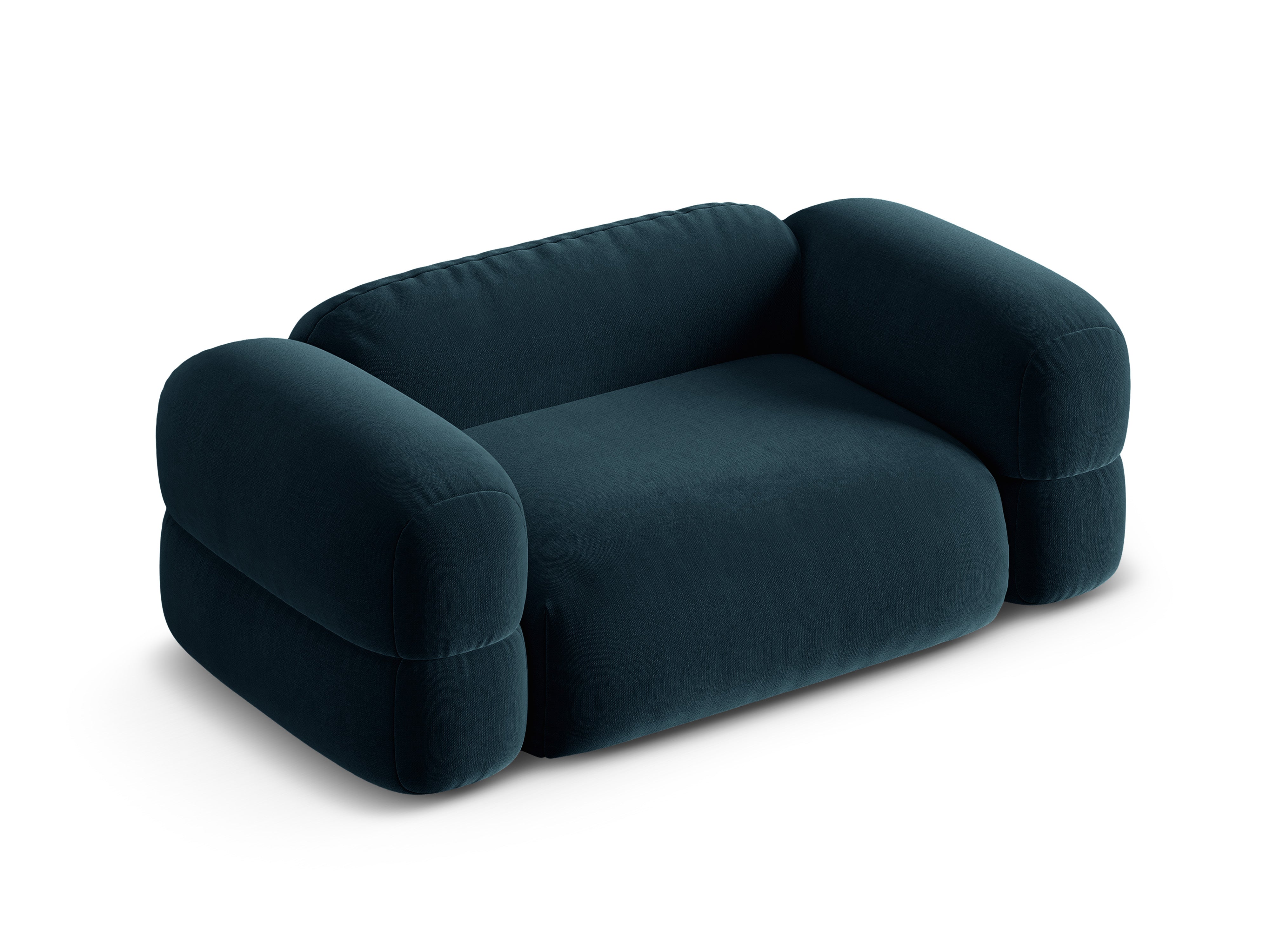 Sofa aksamitna 2-osobowa ROGER niebieski petrol