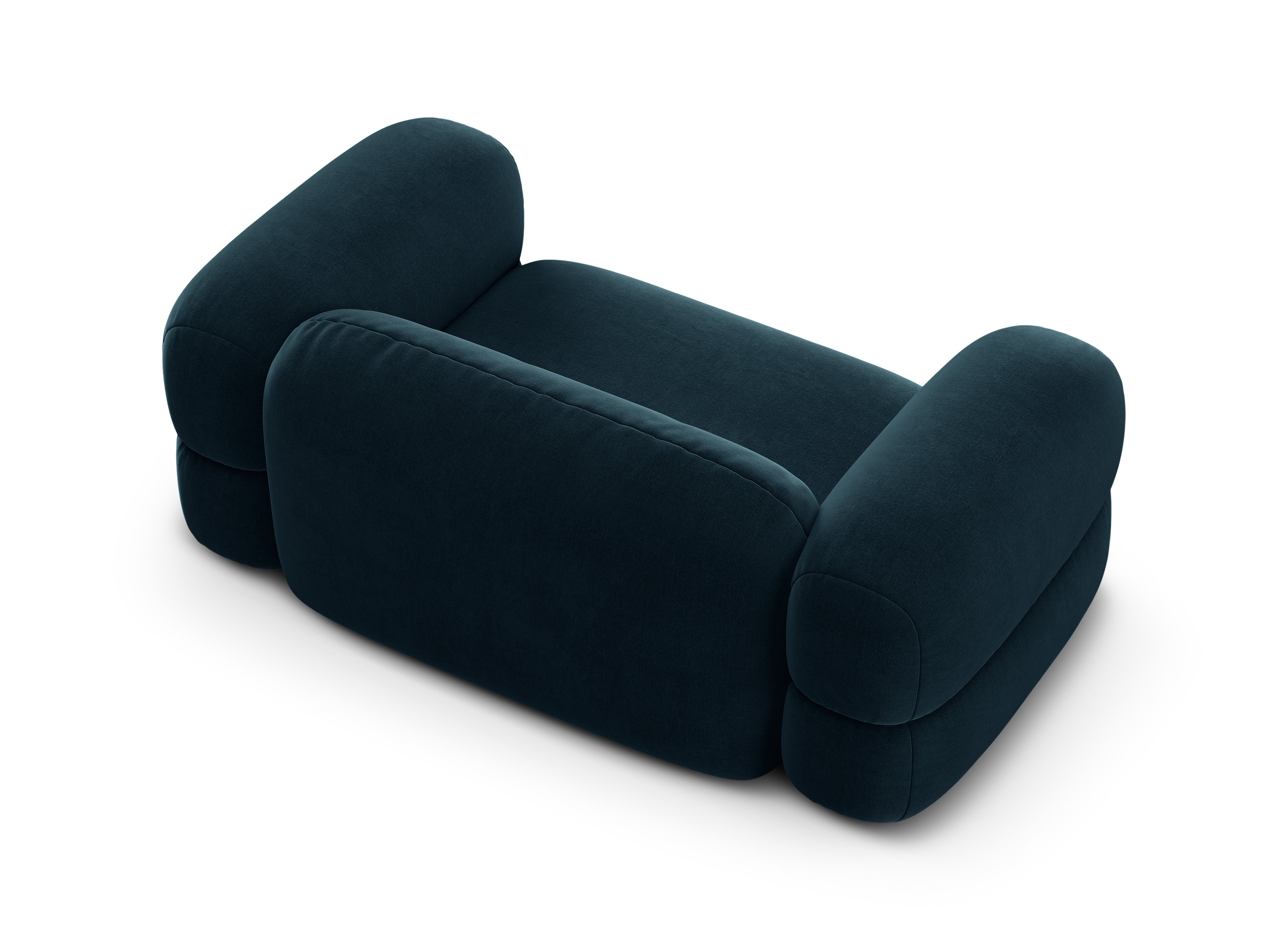 Sofa aksamitna 2-osobowa ROGER niebieski petrol