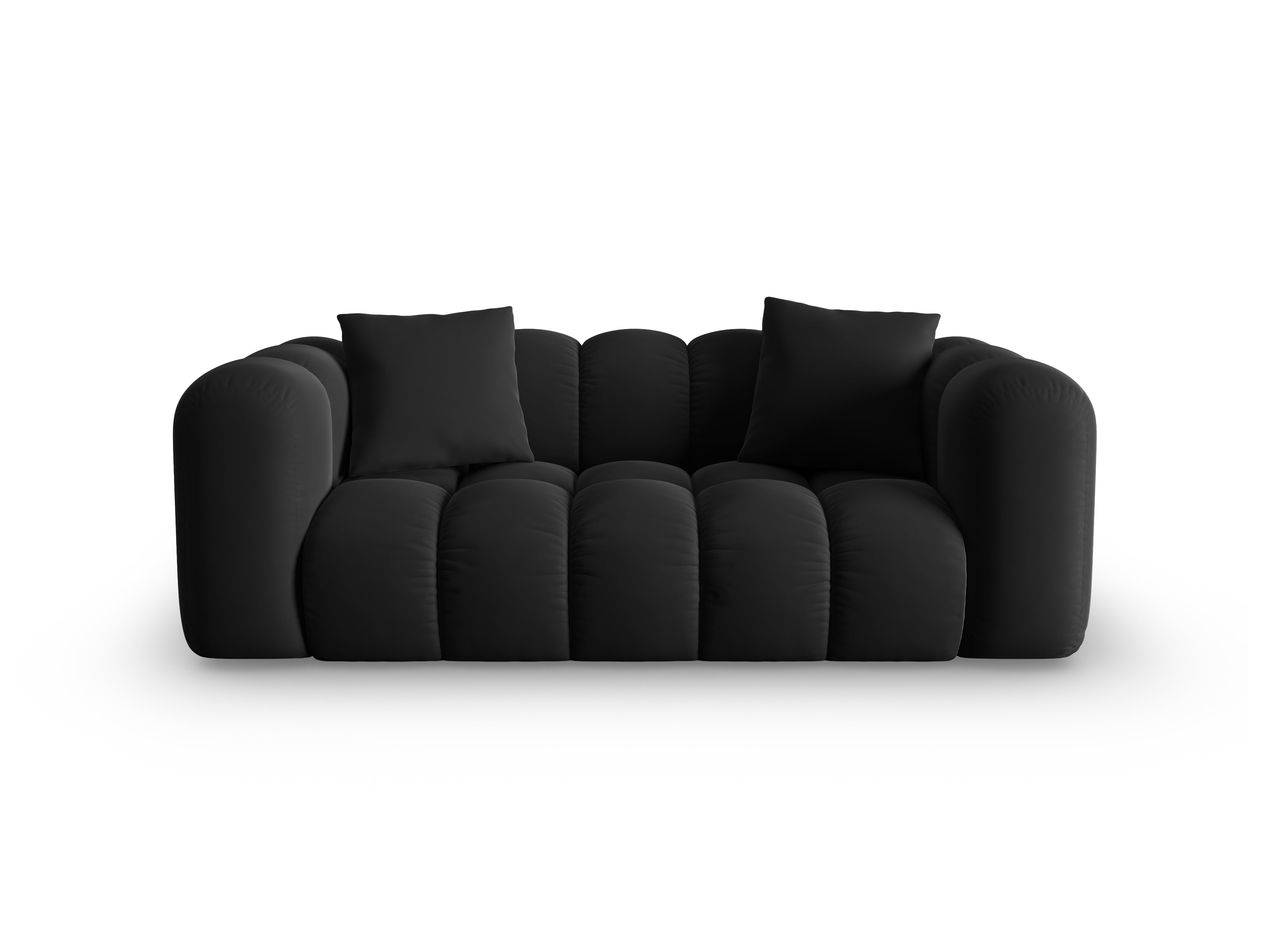 Sofa aksamitna 2-osobowa HALLEY czarny