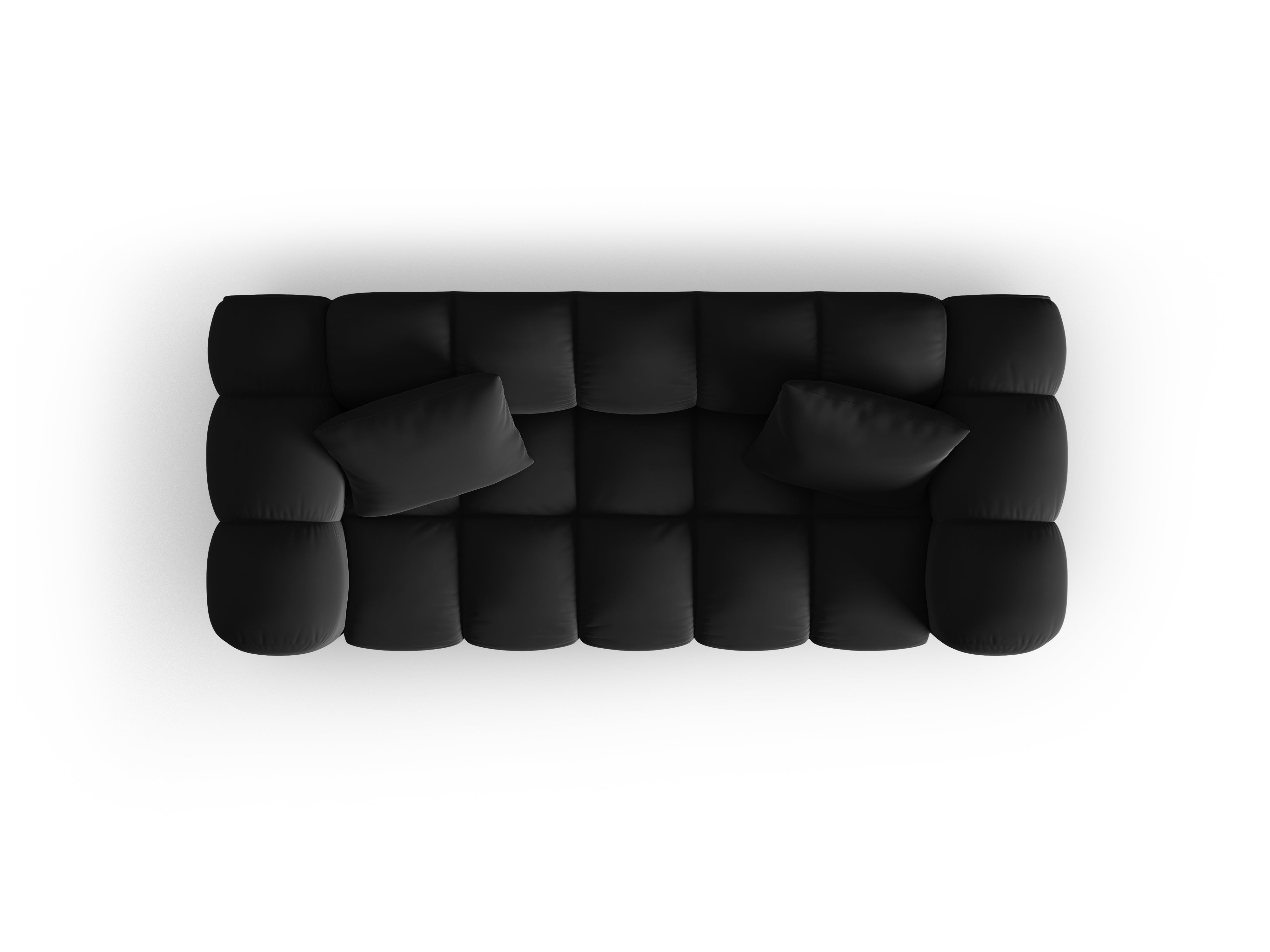 Sofa aksamitna 2-osobowa HALLEY czarny