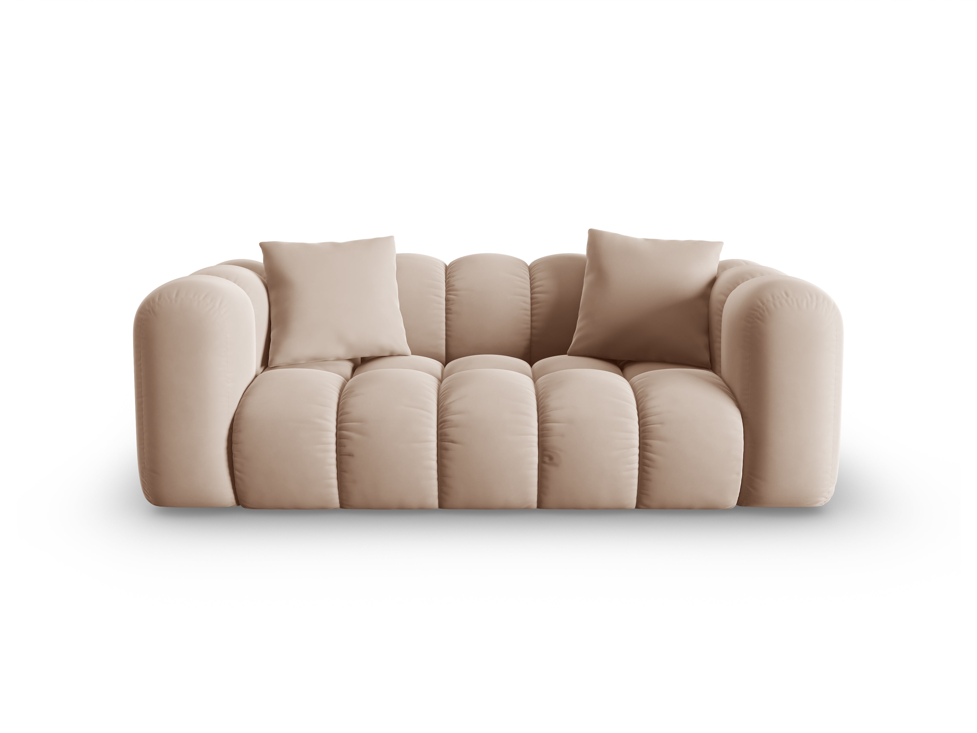 Sofa aksamitna 2-osobowa HALLEY beżowy
