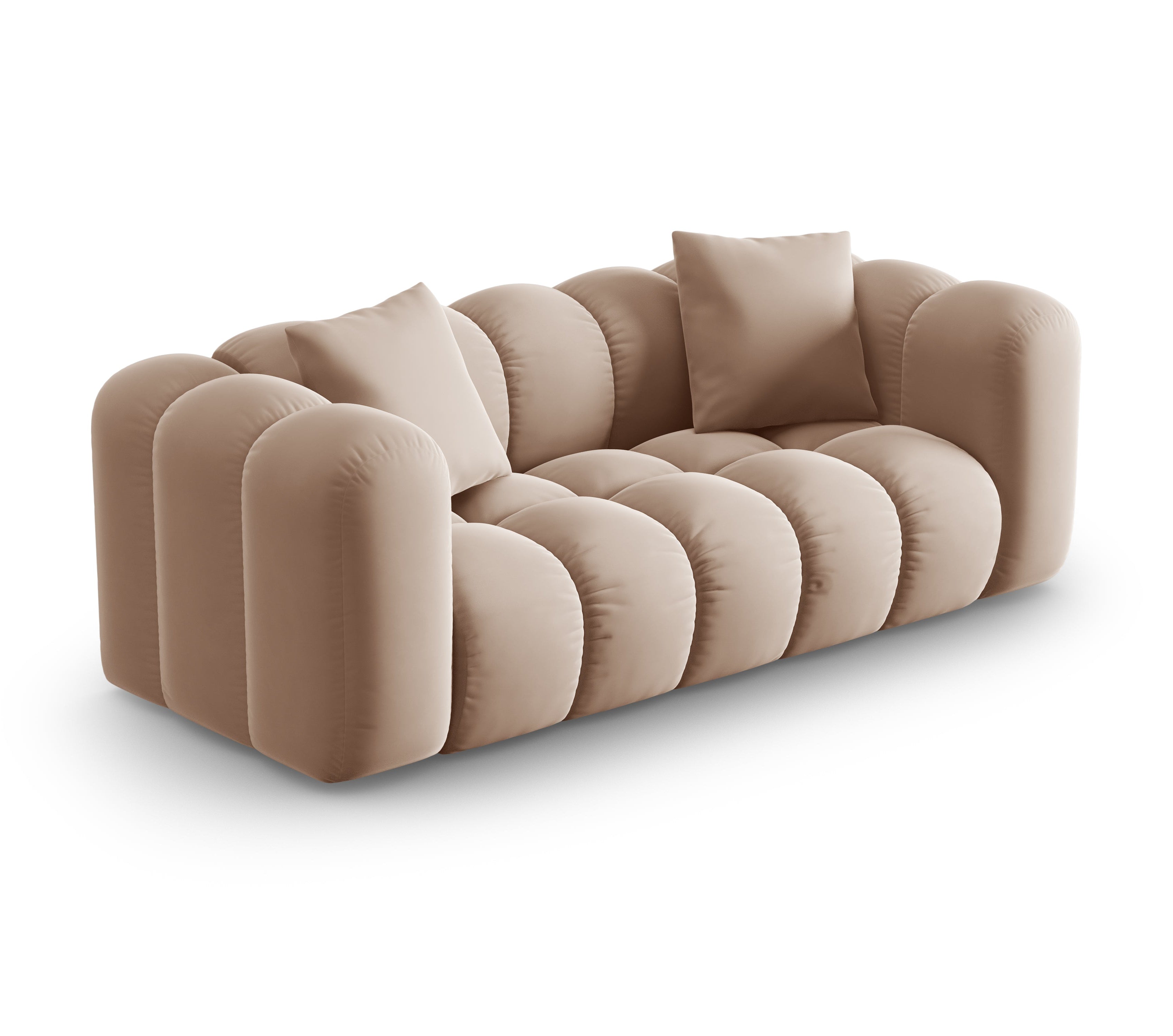 Sofa aksamitna 2-osobowa HALLEY beżowy