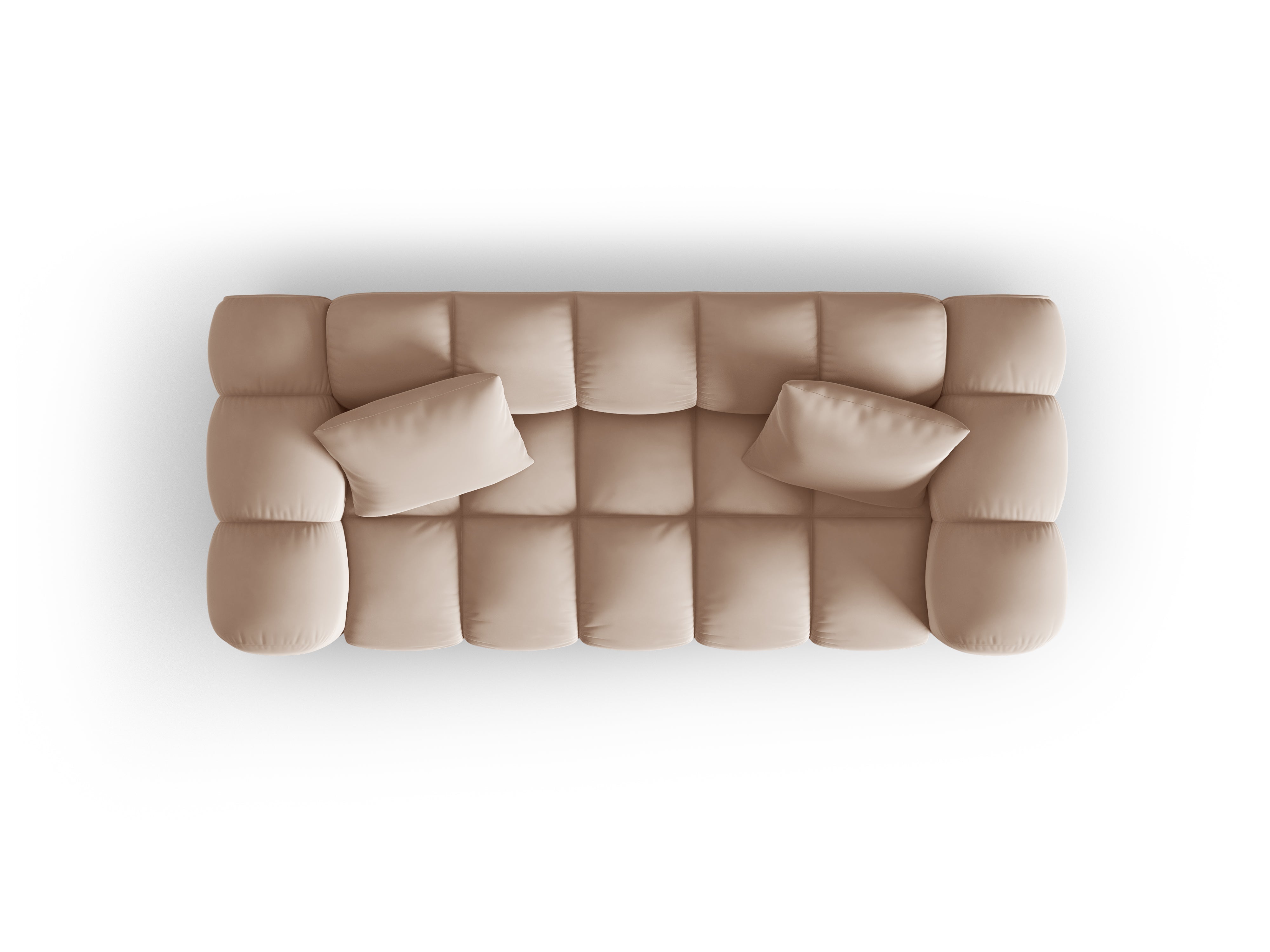 Sofa aksamitna 2-osobowa HALLEY beżowy