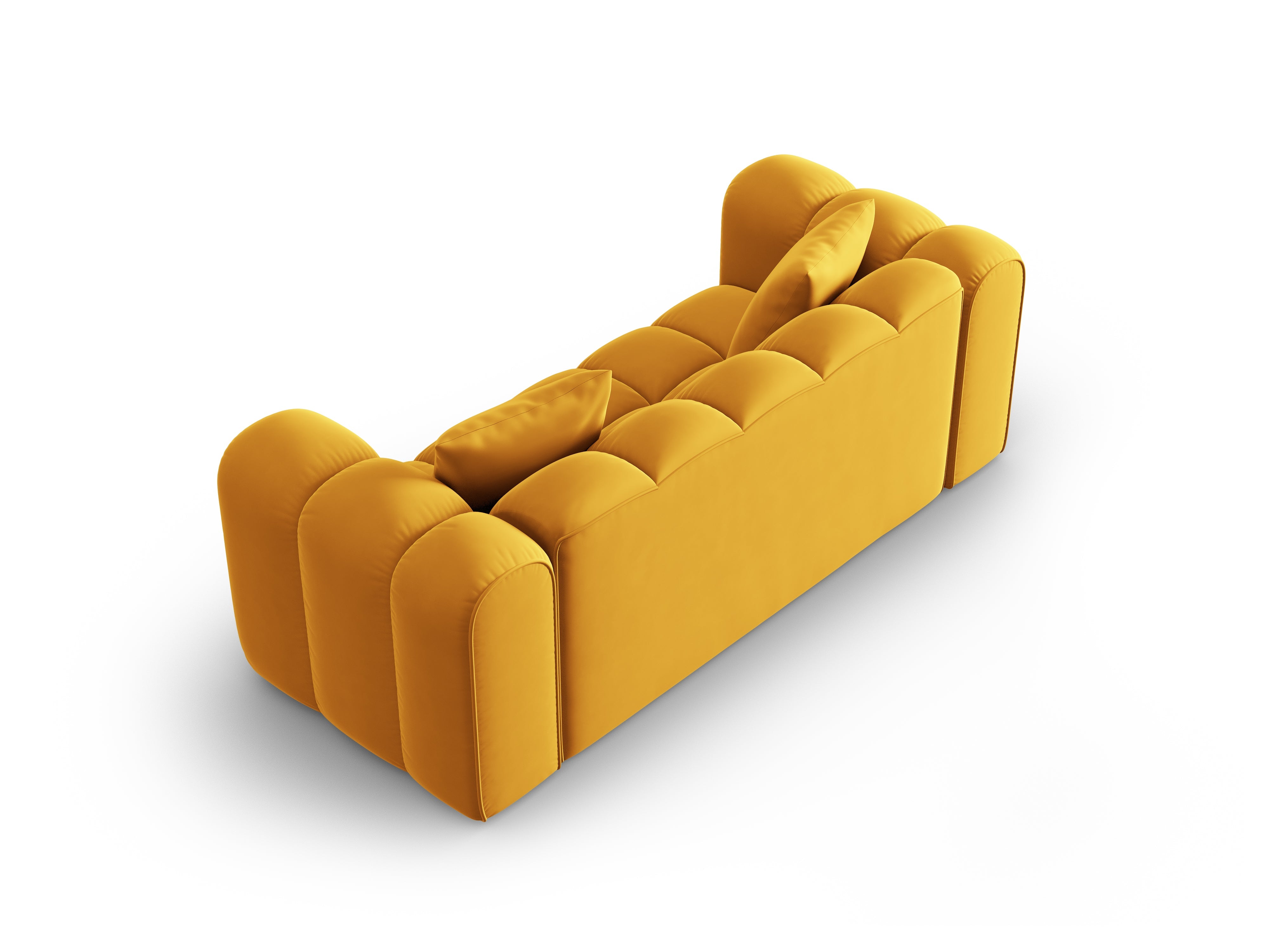 Sofa aksamitna 2-osobowa HALLEY żółty