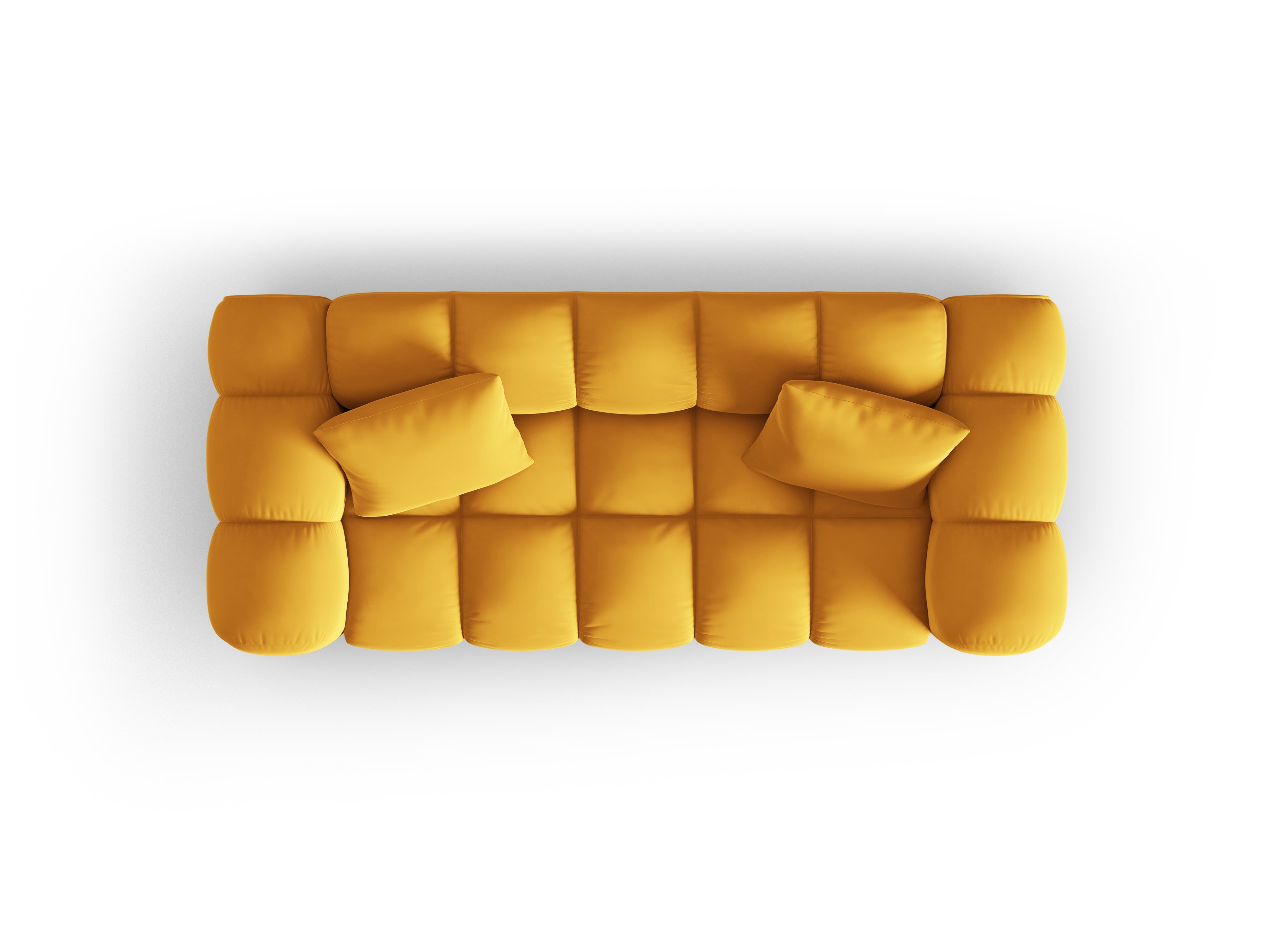 Sofa aksamitna 2-osobowa HALLEY żółty