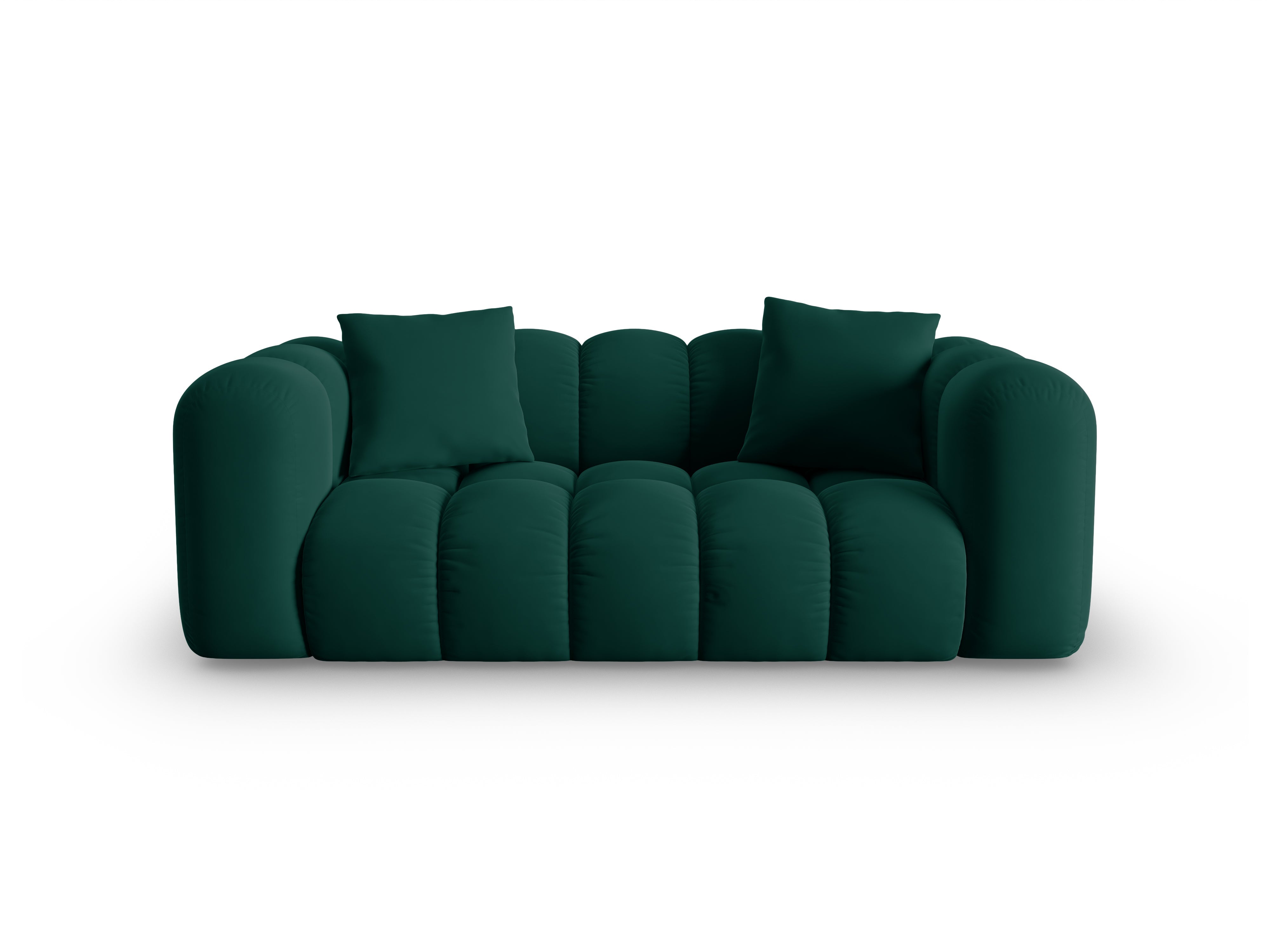 Sofa aksamitna 2-osobowa HALLEY butelkowa zieleń