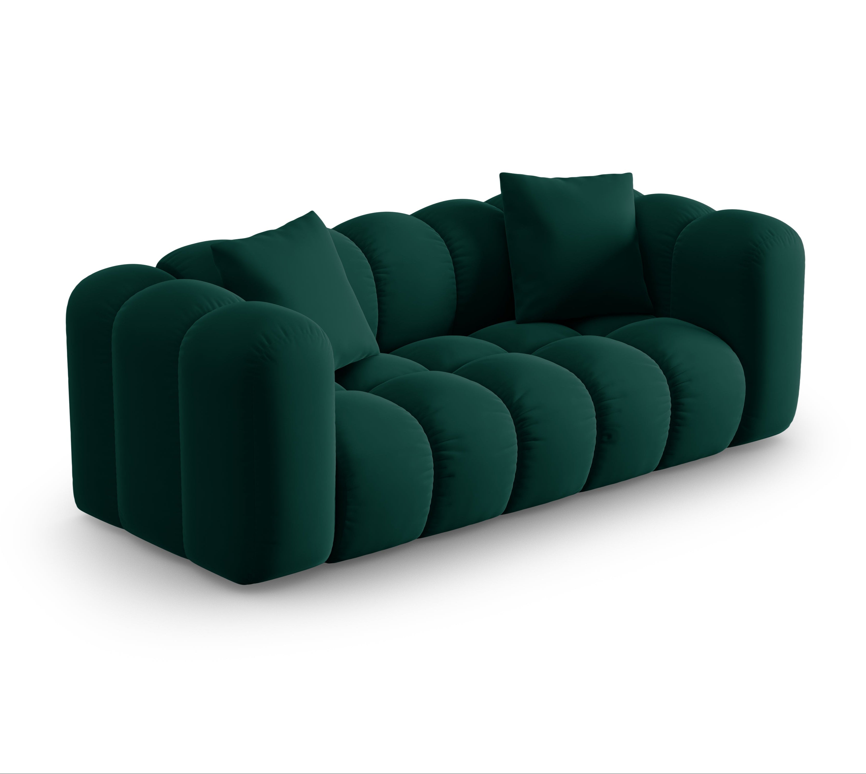 Sofa aksamitna 2-osobowa HALLEY butelkowa zieleń