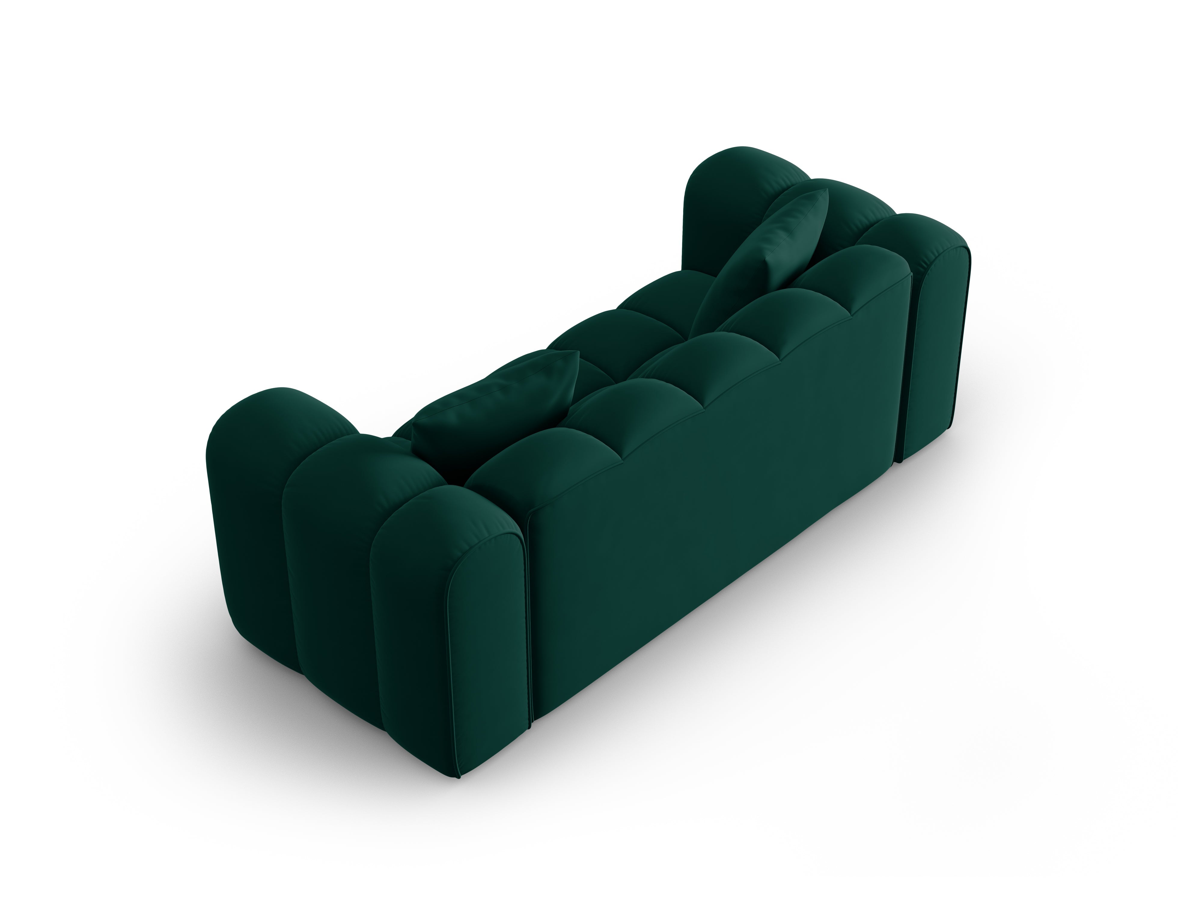 Sofa aksamitna 2-osobowa HALLEY butelkowa zieleń