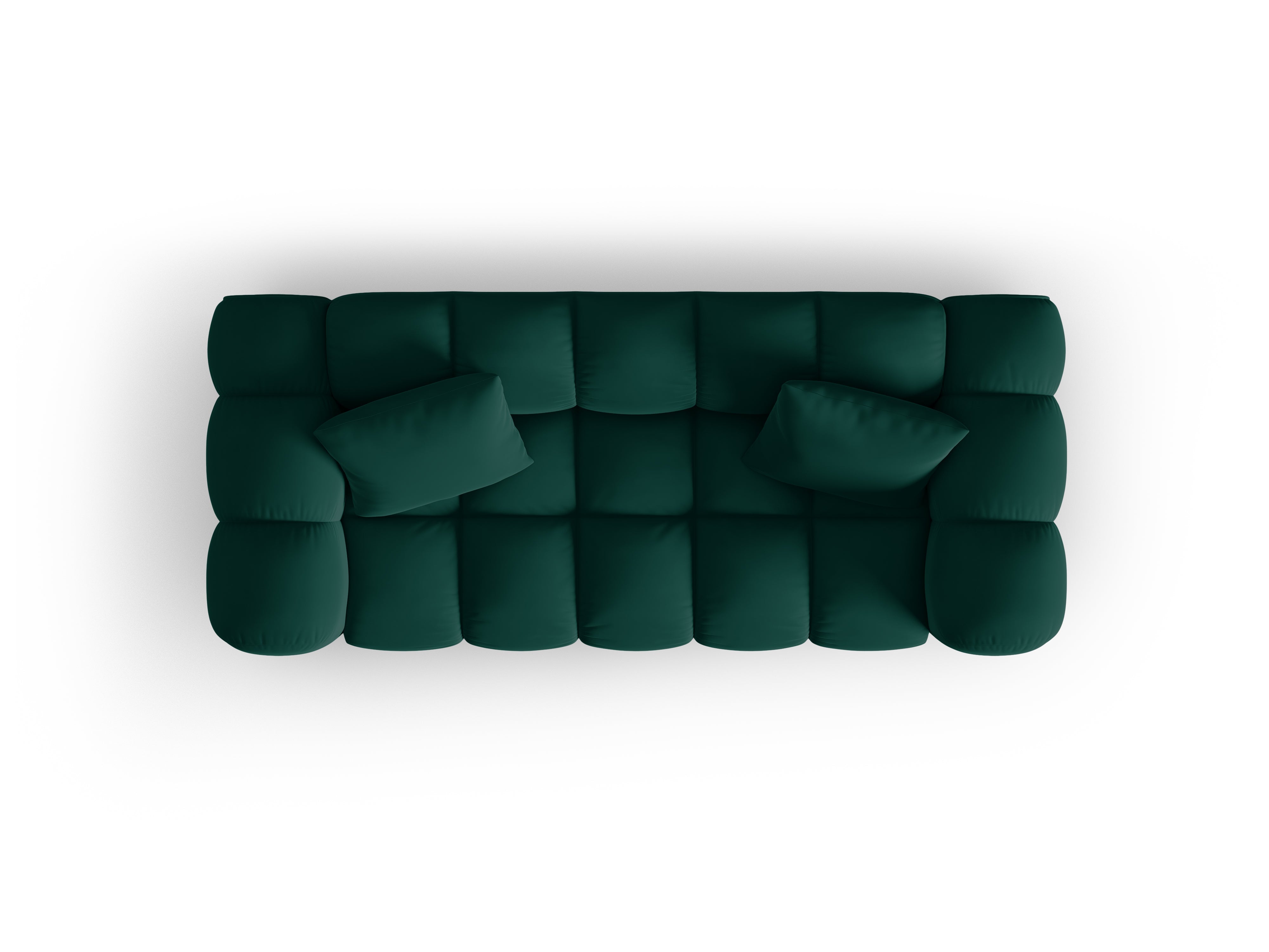 Sofa aksamitna 2-osobowa HALLEY butelkowa zieleń